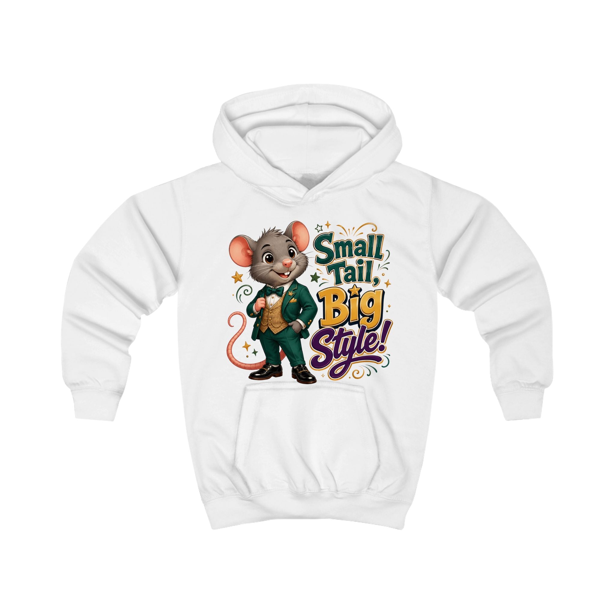 Kids Hoodie — 'Small Tail, Big Style!' Cute Mouse Graphic Hoodie for Children