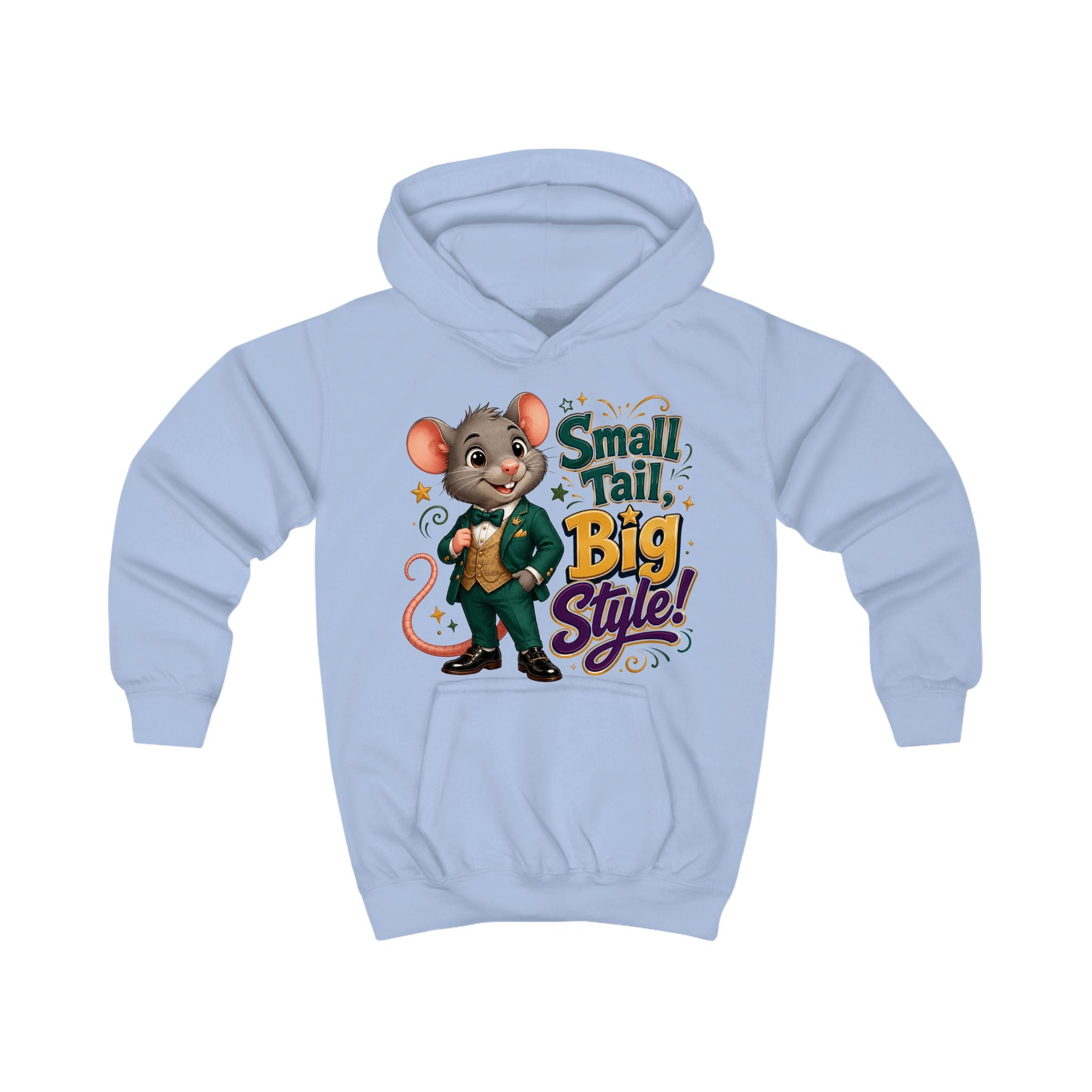 Kids Hoodie — 'Small Tail, Big Style!' Cute Mouse Graphic Hoodie for Children