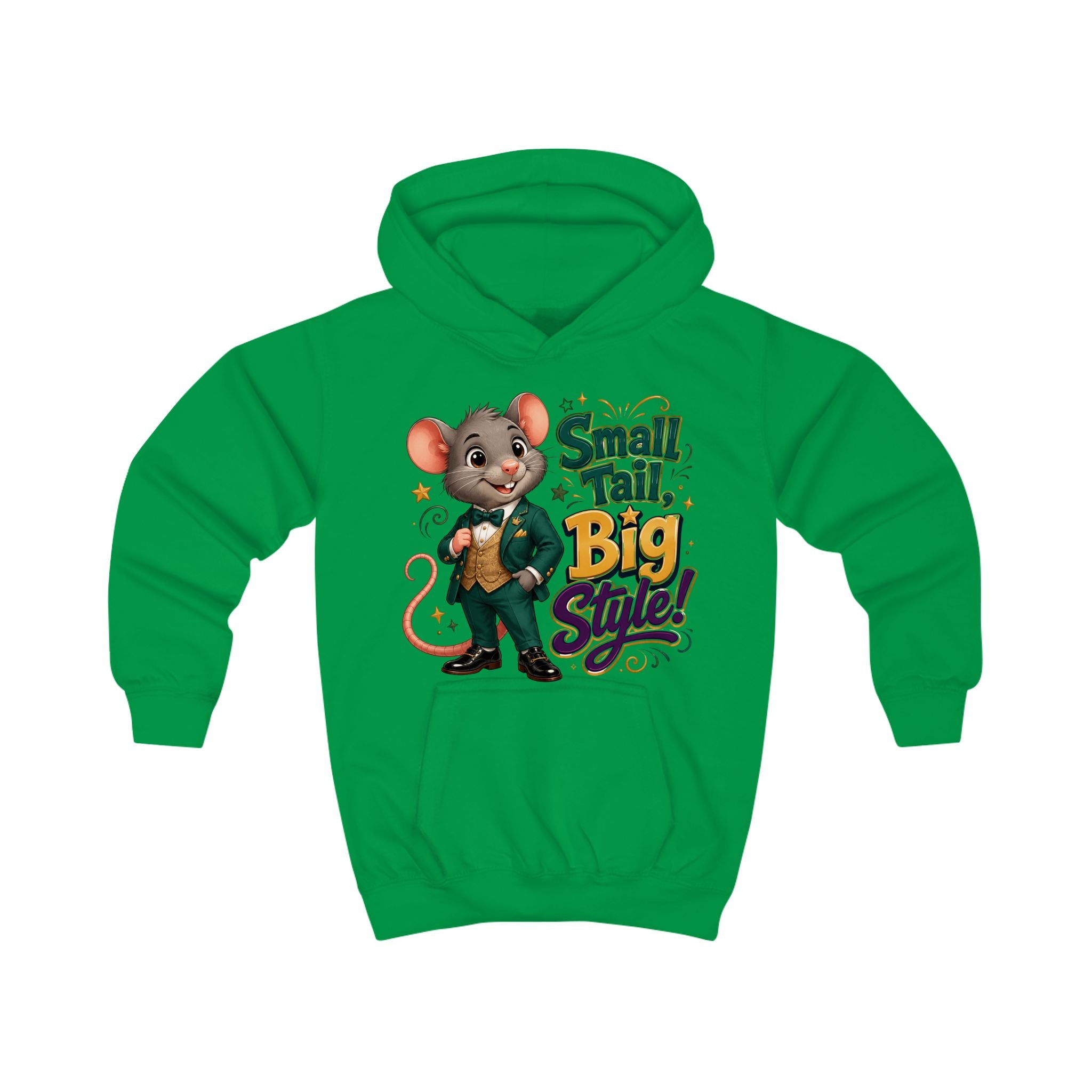 Kids Hoodie — 'Small Tail, Big Style!' Cute Mouse Graphic Hoodie for Children