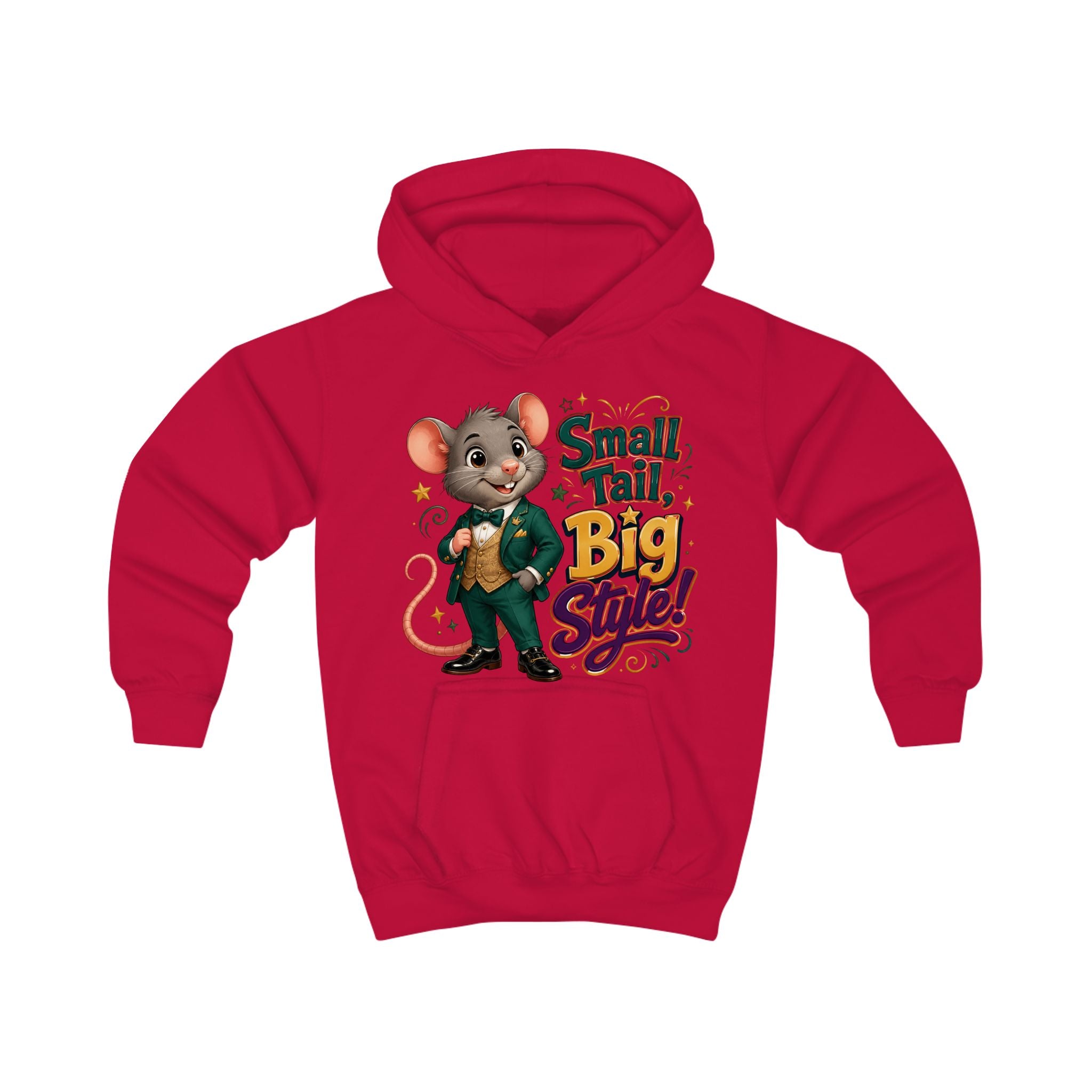 Kids Hoodie — 'Small Tail, Big Style!' Cute Mouse Graphic Hoodie for Children