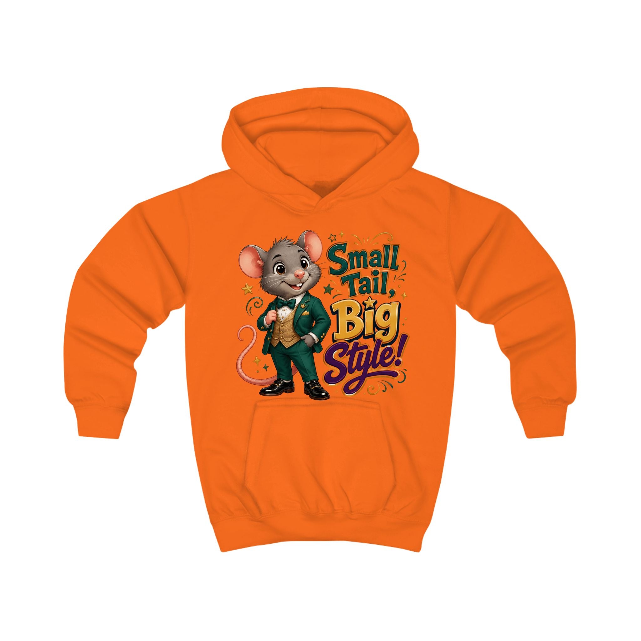 Kids Hoodie — 'Small Tail, Big Style!' Cute Mouse Graphic Hoodie for Children