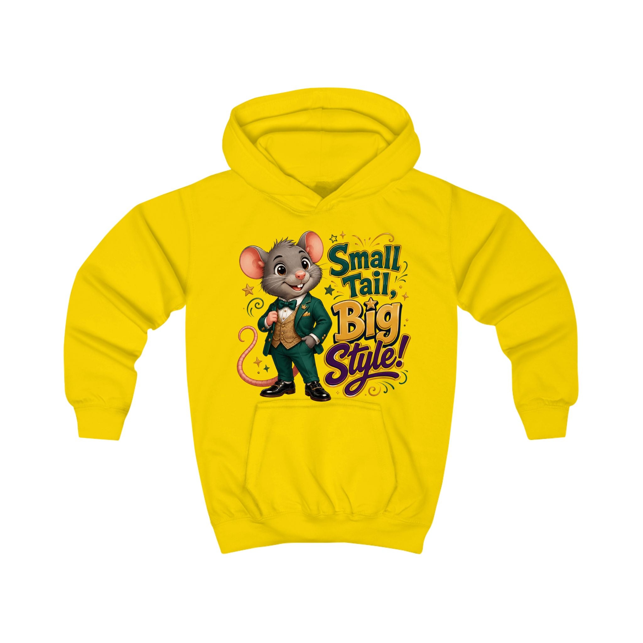 Kids Hoodie — 'Small Tail, Big Style!' Cute Mouse Graphic Hoodie for Children