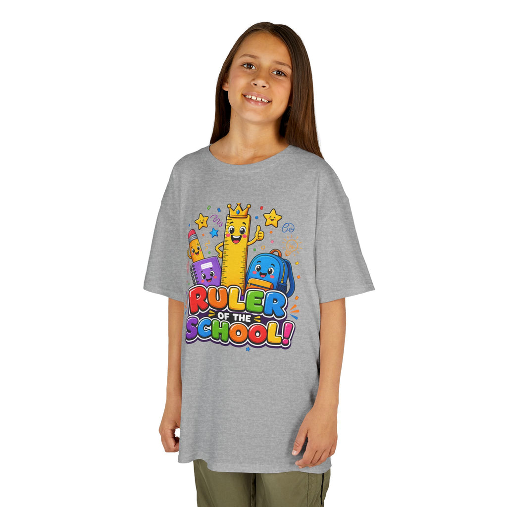 Ruler of the School kids T-Shirt | Cute School Supplies Graphic