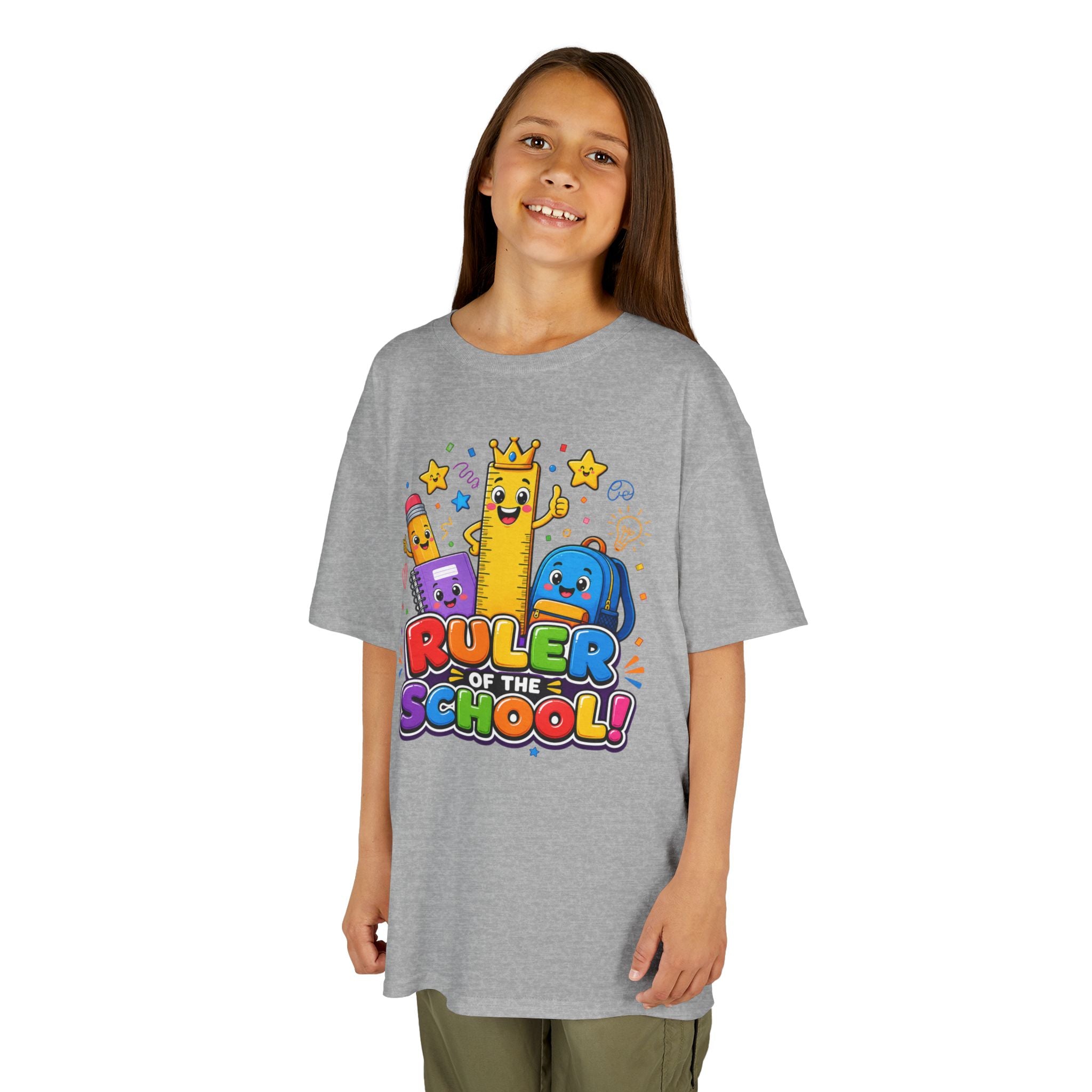 Ruler of the School kids T-Shirt | Cute School Supplies Graphic