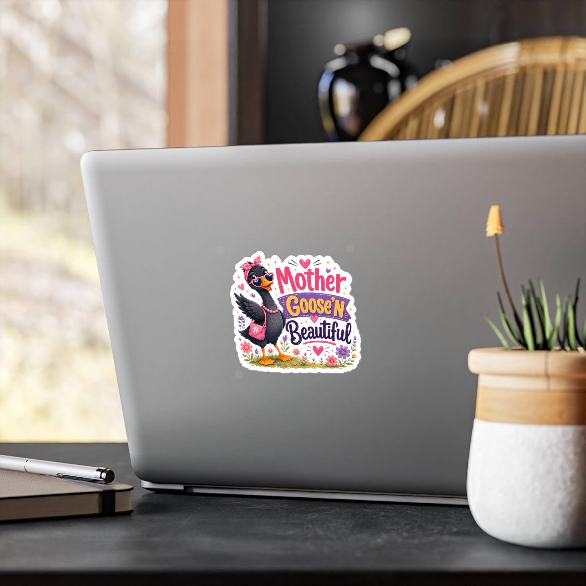 Mother Goose'n Beautiful Vinyl Sticker — Cute Kiss-Cut Decal for Moms & Nursery Decor