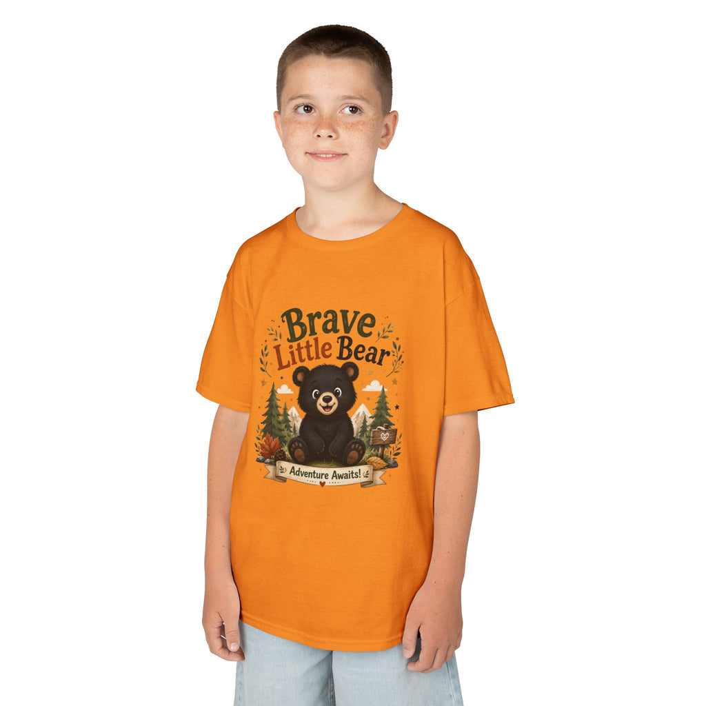 Kids Tee — "Brave Little Bear" Adventure Graphic Shirt
