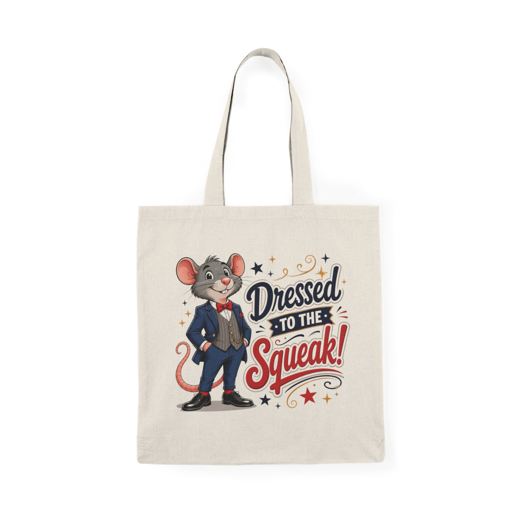 Tote Bag — "Dressed to the Squeak" Cute Dapper Mouse Cotton Tote