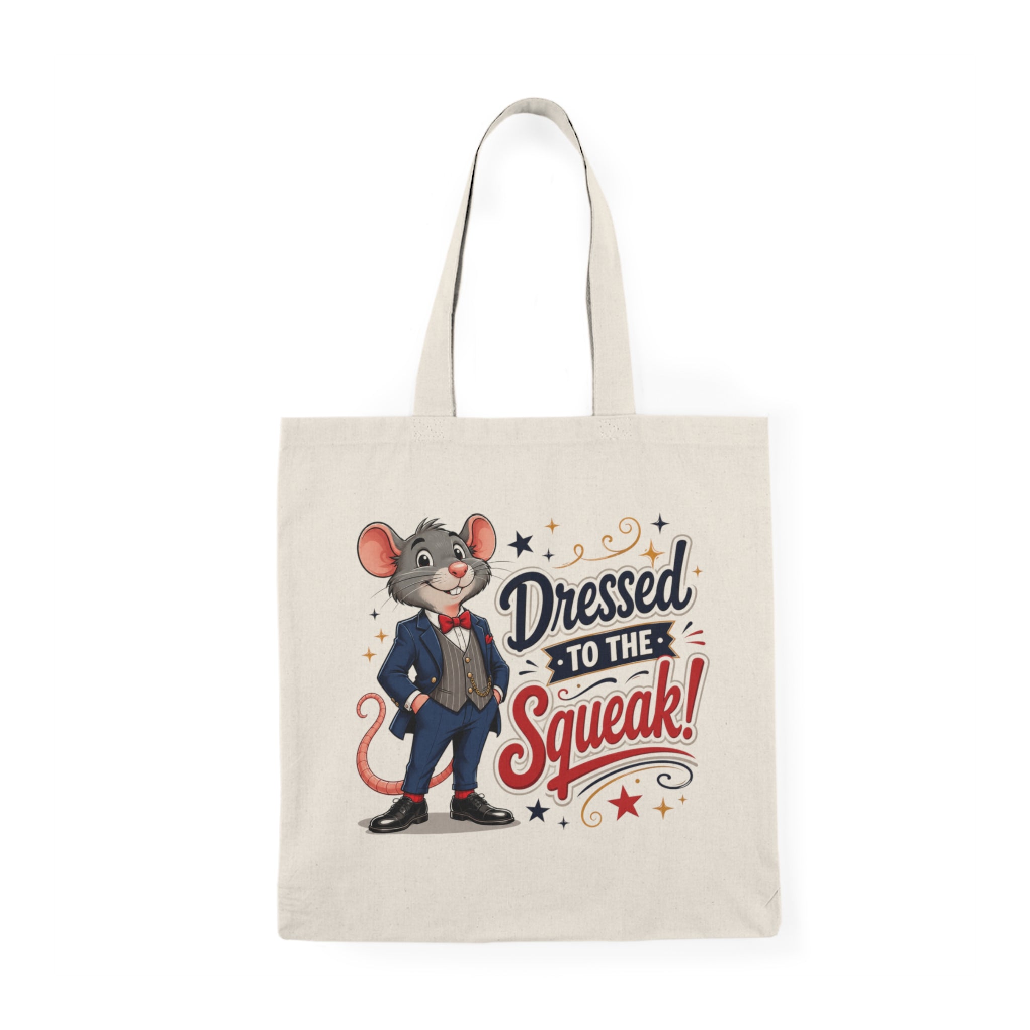 Tote Bag — "Dressed to the Squeak" Cute Dapper Mouse Cotton Tote