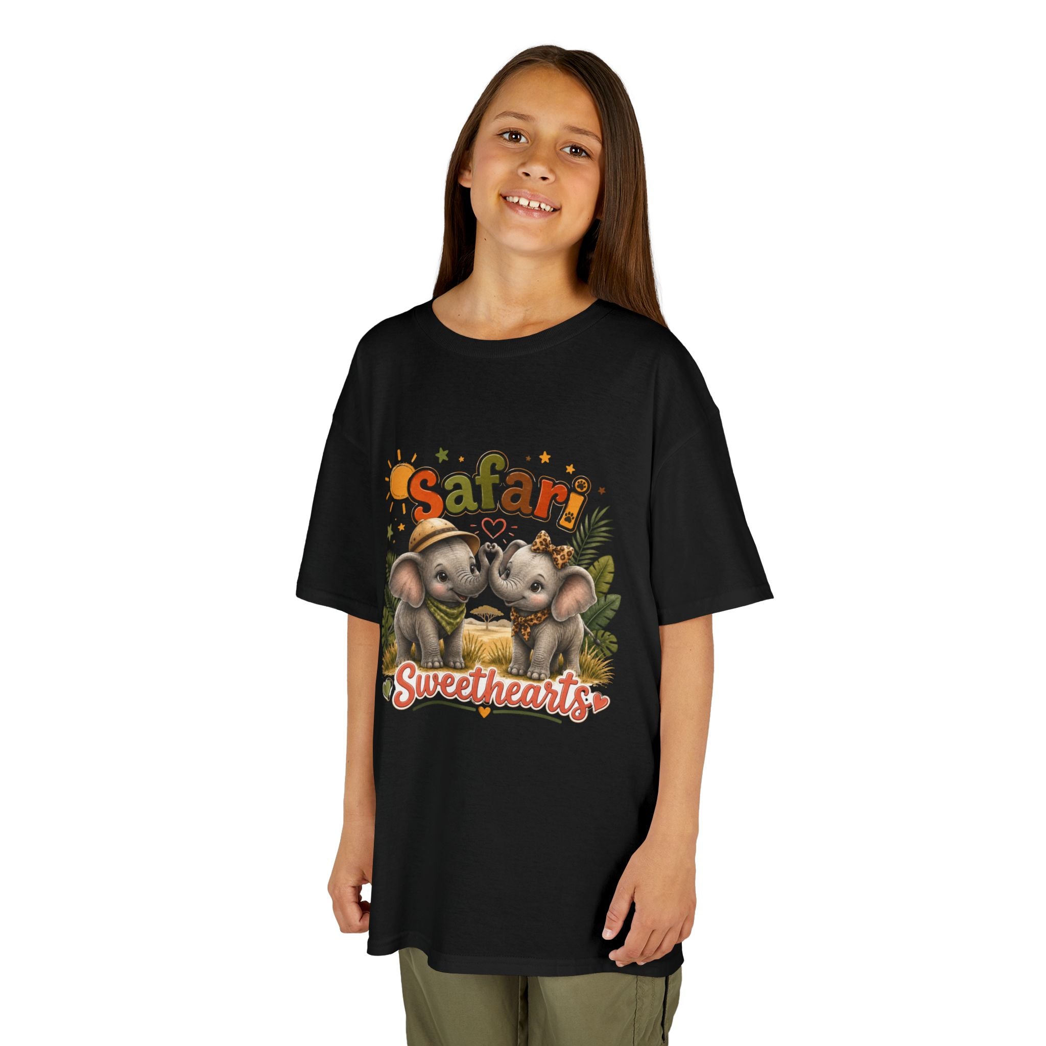 Kids Safari Sweethearts Tee — Cute Elephant Jungle Graphic T-Shirt