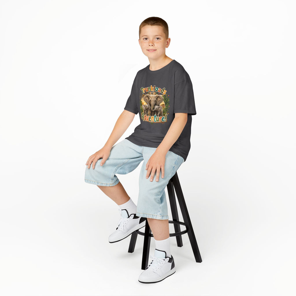 Kids Tee - "Trunkloads of Adventure" Elephant Graphic