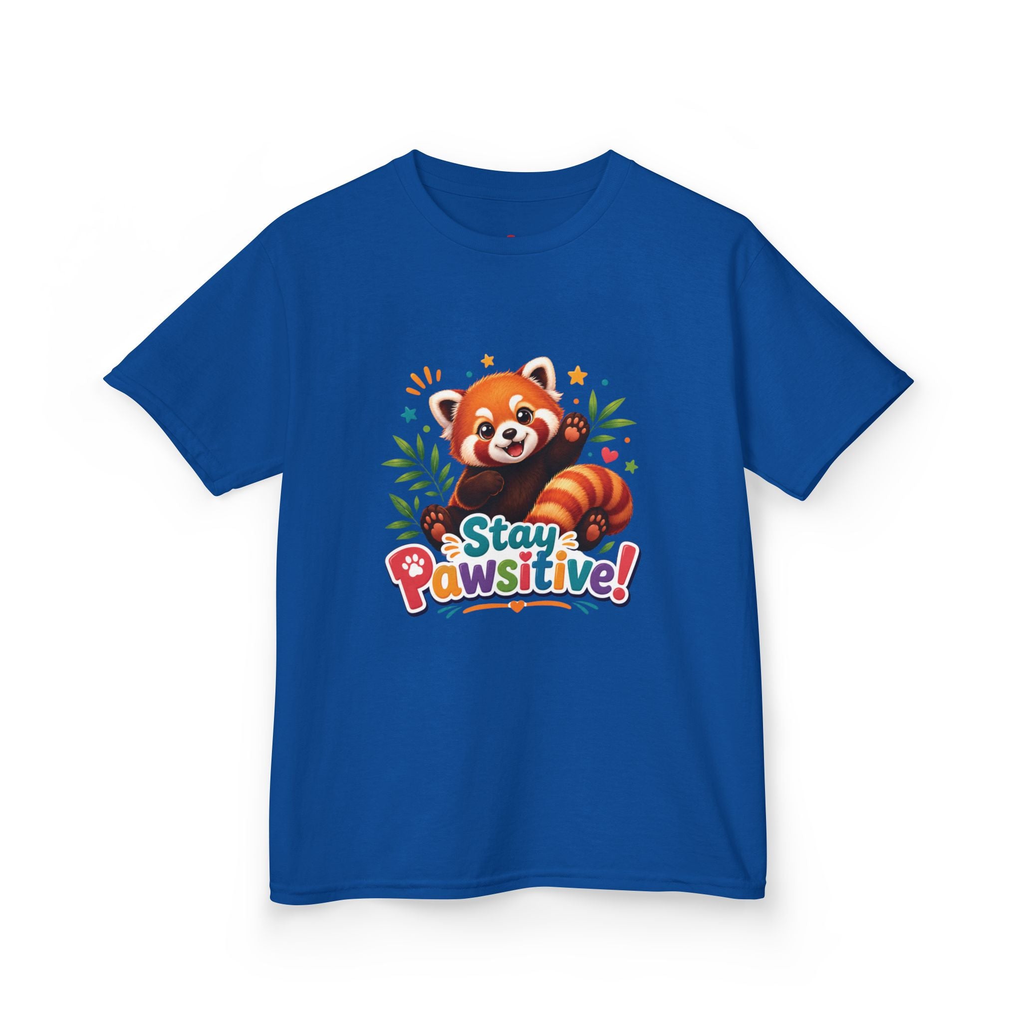 Stay Pawsitive Red Panda Kids Tee | Cute Animal Positive Message