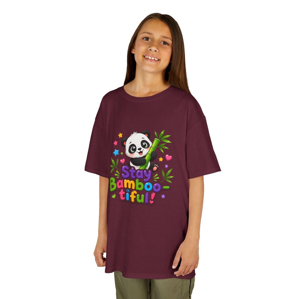 Kids Panda 'Stay Bambootiful!' T-Shirt — Cute Bamboo Forest Tee for Boys & Girls