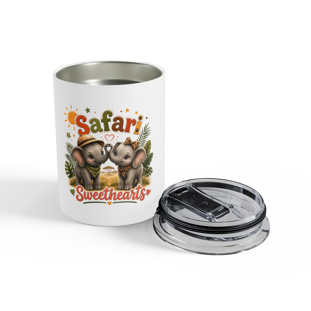 Safari Sweethearts 10oz Tumbler — Cute Elephant Couple Travel Mug