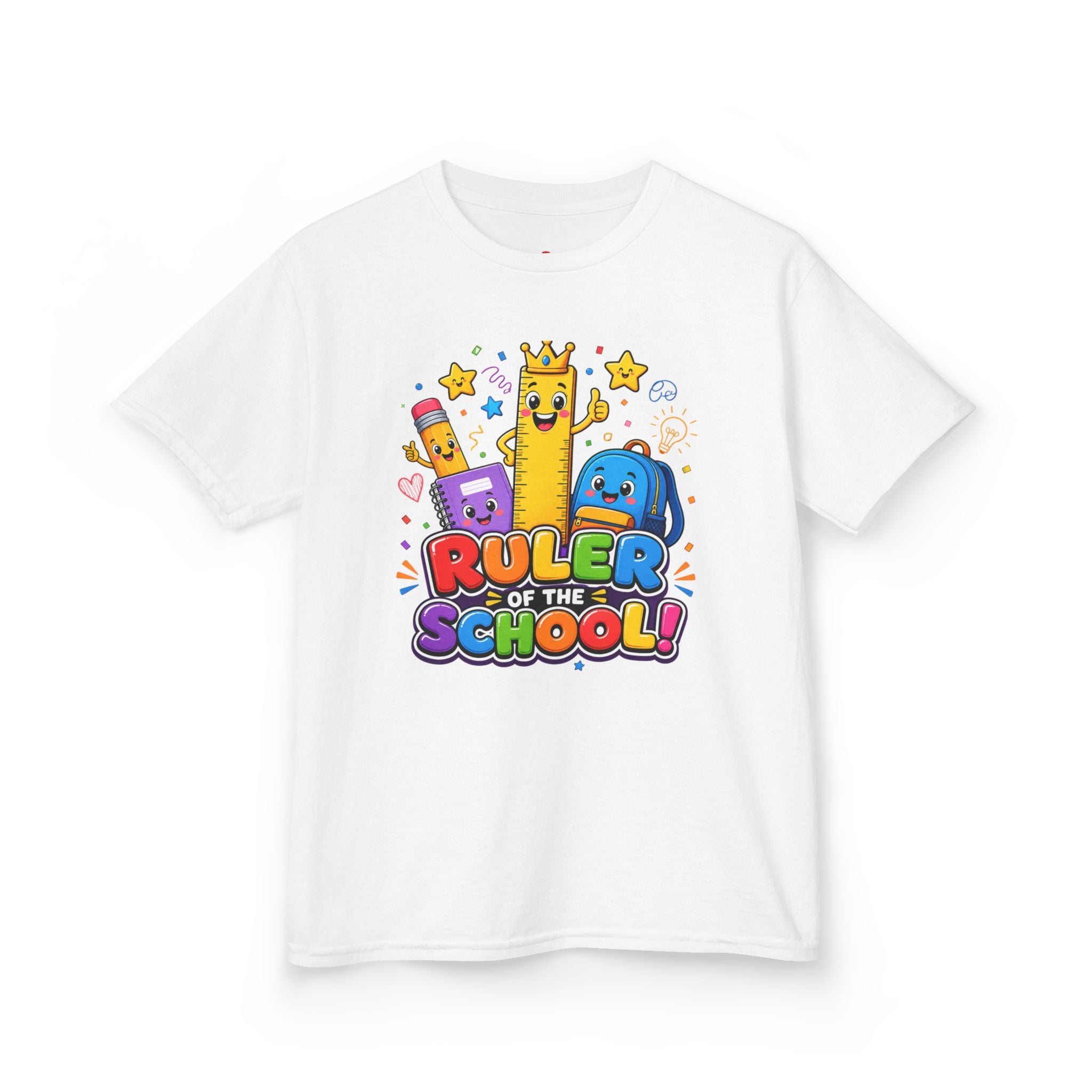 Ruler of the School kids T-Shirt | Cute School Supplies Graphic