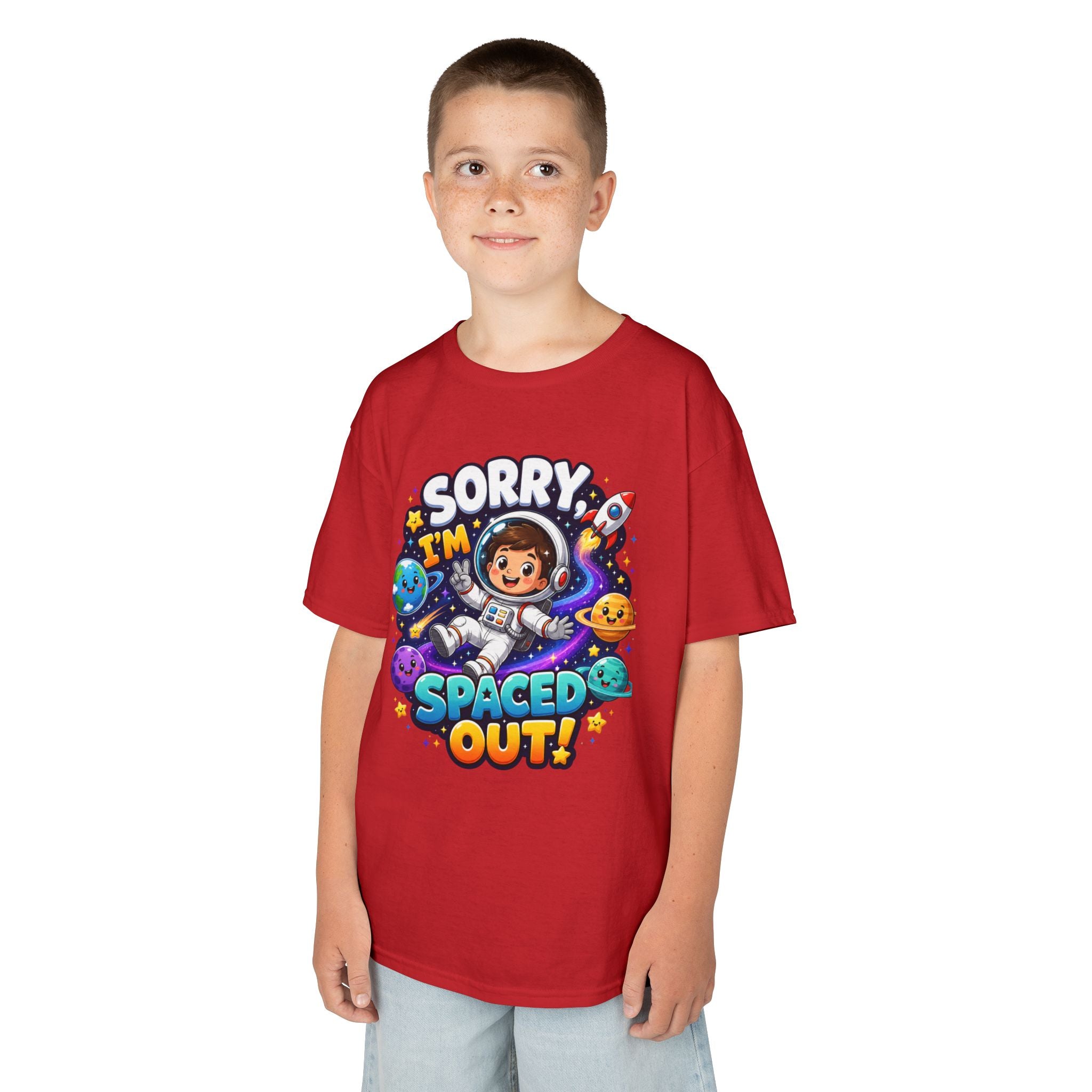 Spaced Out Kids T-Shirt — "Sorry I'm Spaced Out!" Cute Space Astronaut Tee