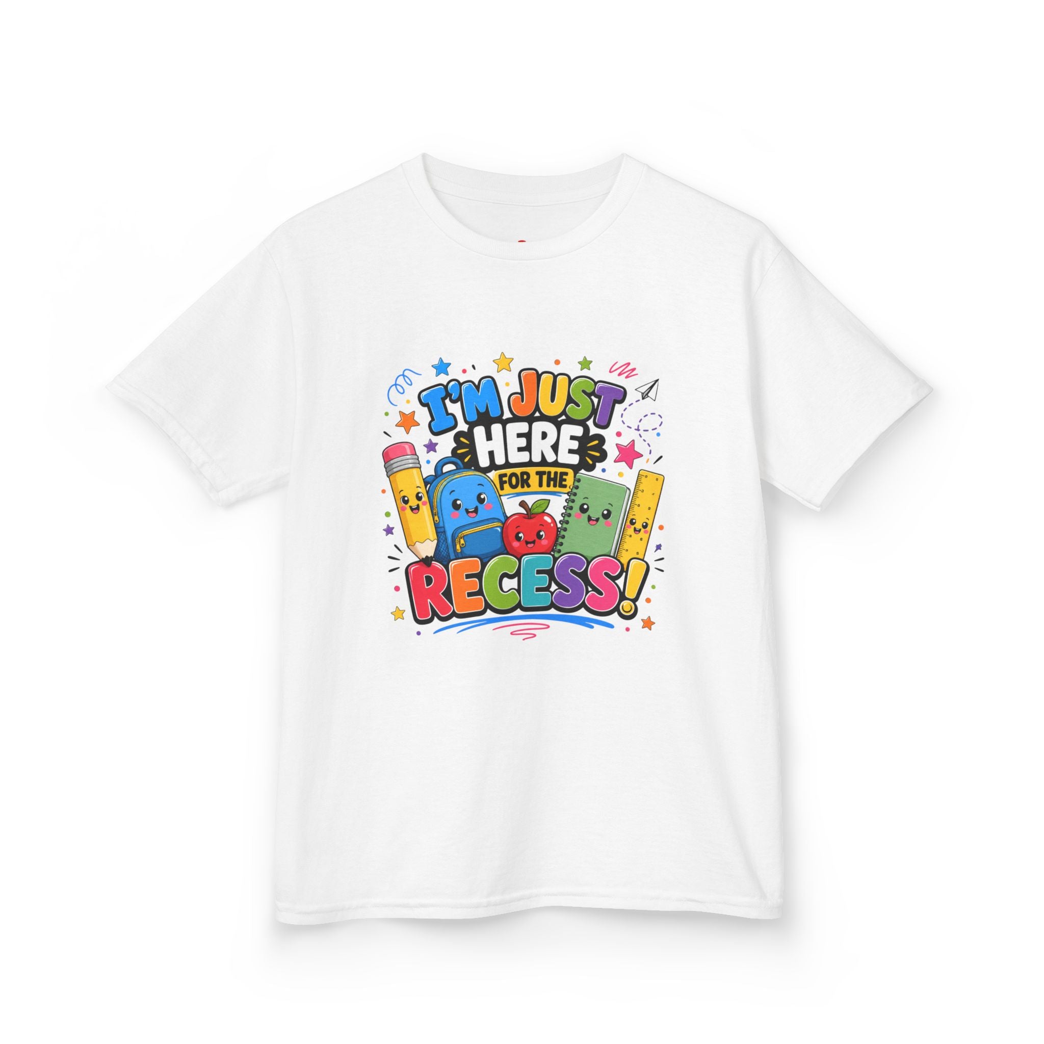 I'm Just Here for Recess Kids T-Shirt | Playful School Graphic Tee