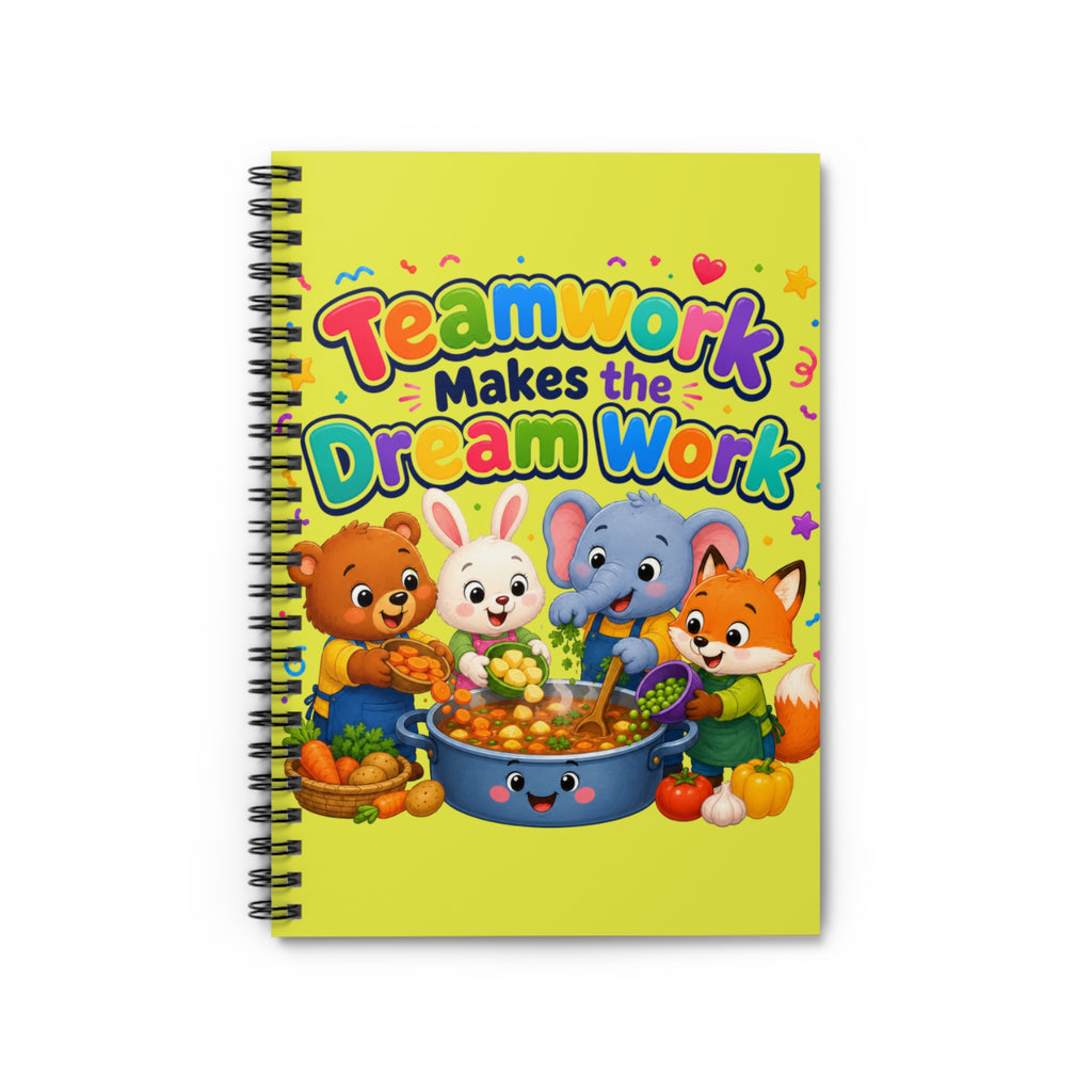 Teamwork Makes the Dream Work Spiral Notebook – Cute Kids Classroom Journal