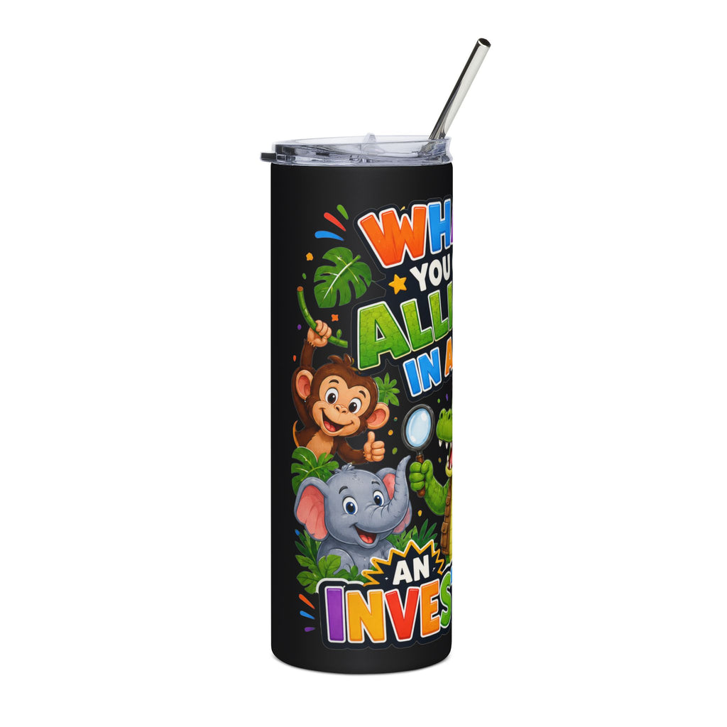 Alligator Investigator Tumbler | 20oz Stainless Steel Safari Animal Design