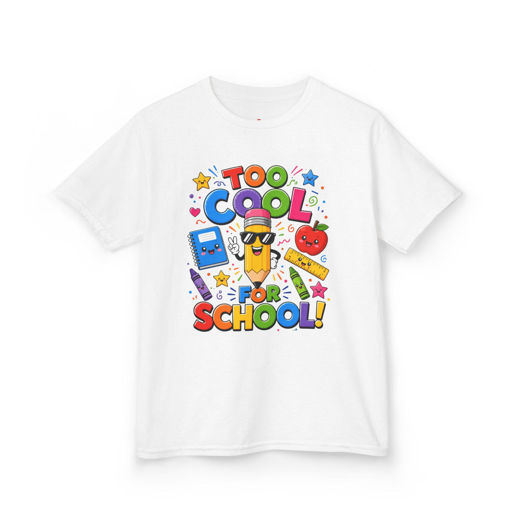 Too Cool For School Kids Tee | Cute Pencil School Supplies Back to School