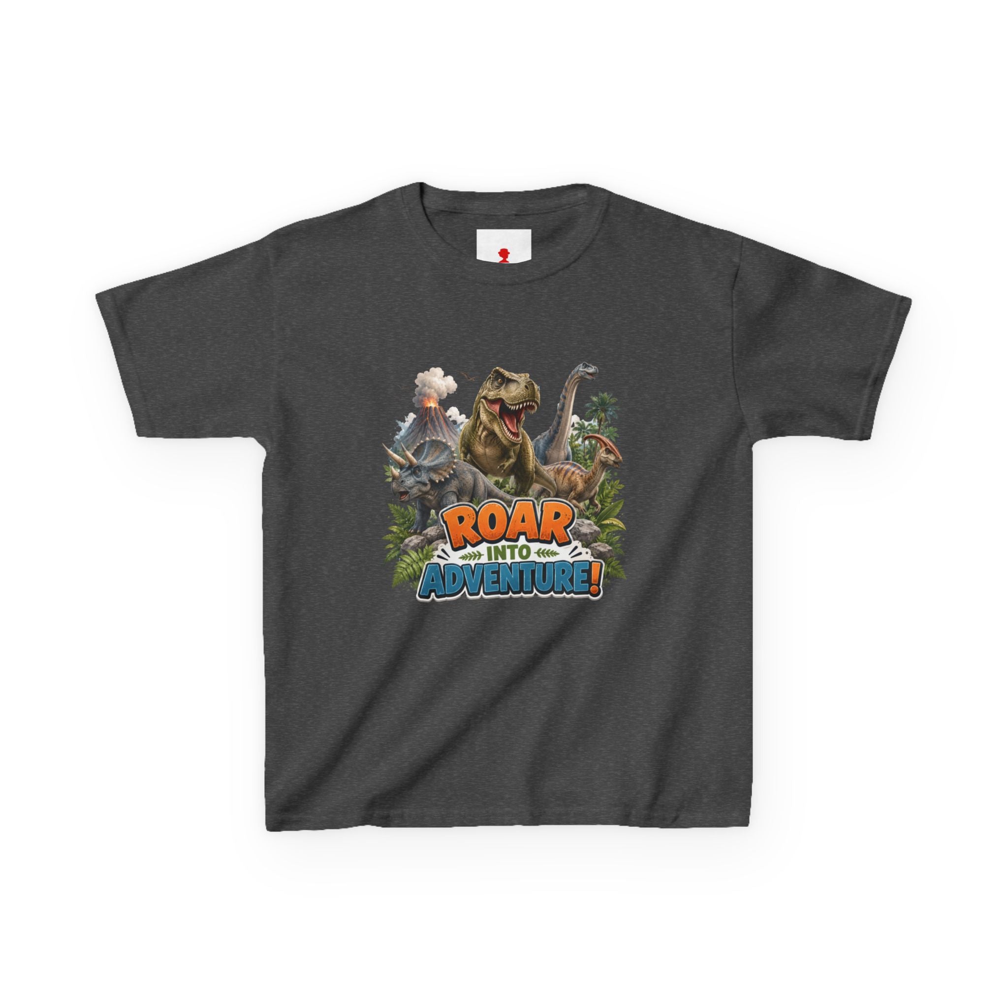 Kids Dinosaur Tee - "Roar Into Adventure" Graphic Shirt for Boys & Girls