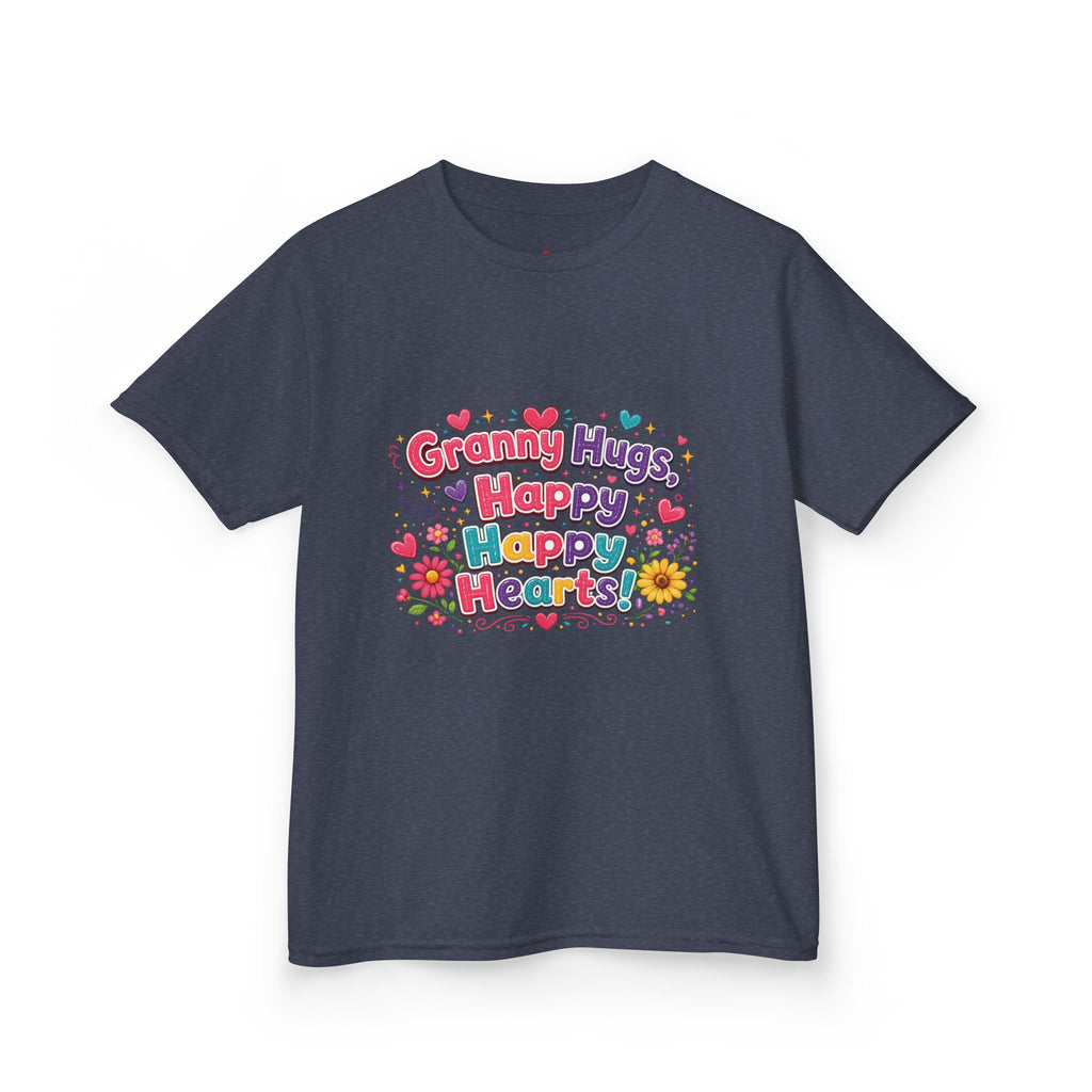 Granny Hugs Happy Hearts Kids Tee | Colorful Floral Kids Shirt