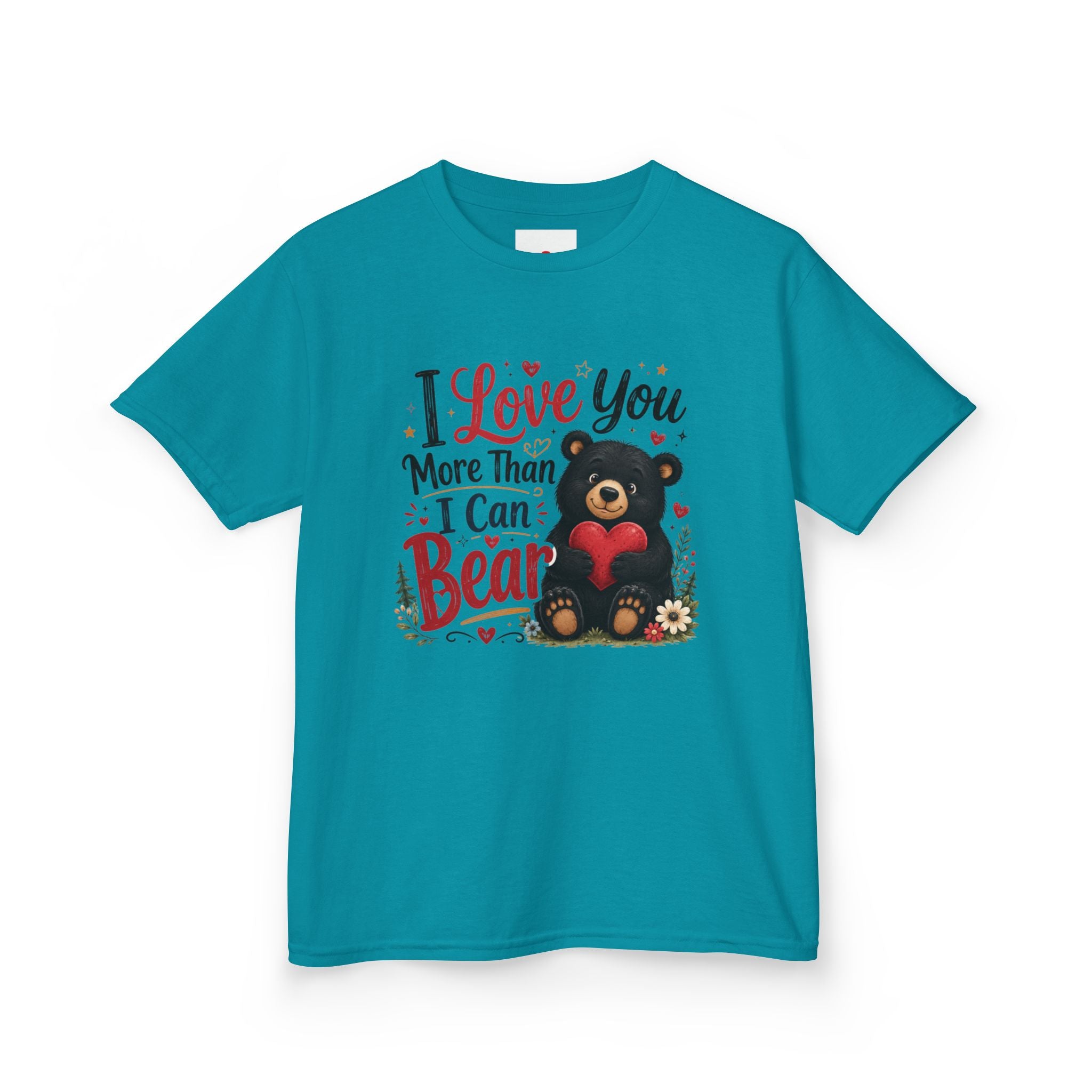 Kids T-Shirt - "I Love You More Than I Can Bear" Cute Bear Valentine Tee