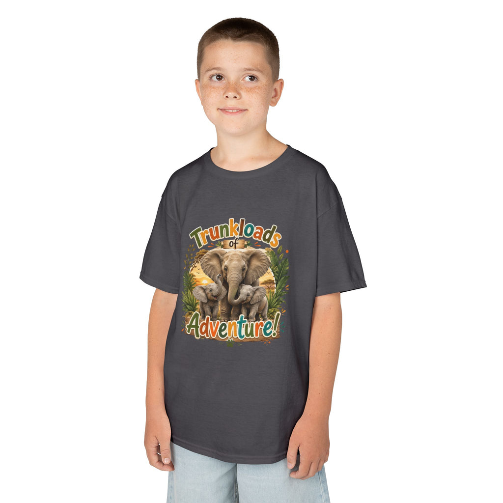 Kids Tee - "Trunkloads of Adventure" Elephant Graphic