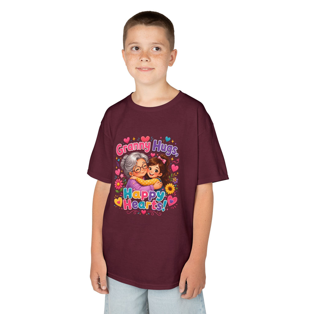 Granny Hugs Happy Hearts Tee | Grandma Grandchild Cute Illustration