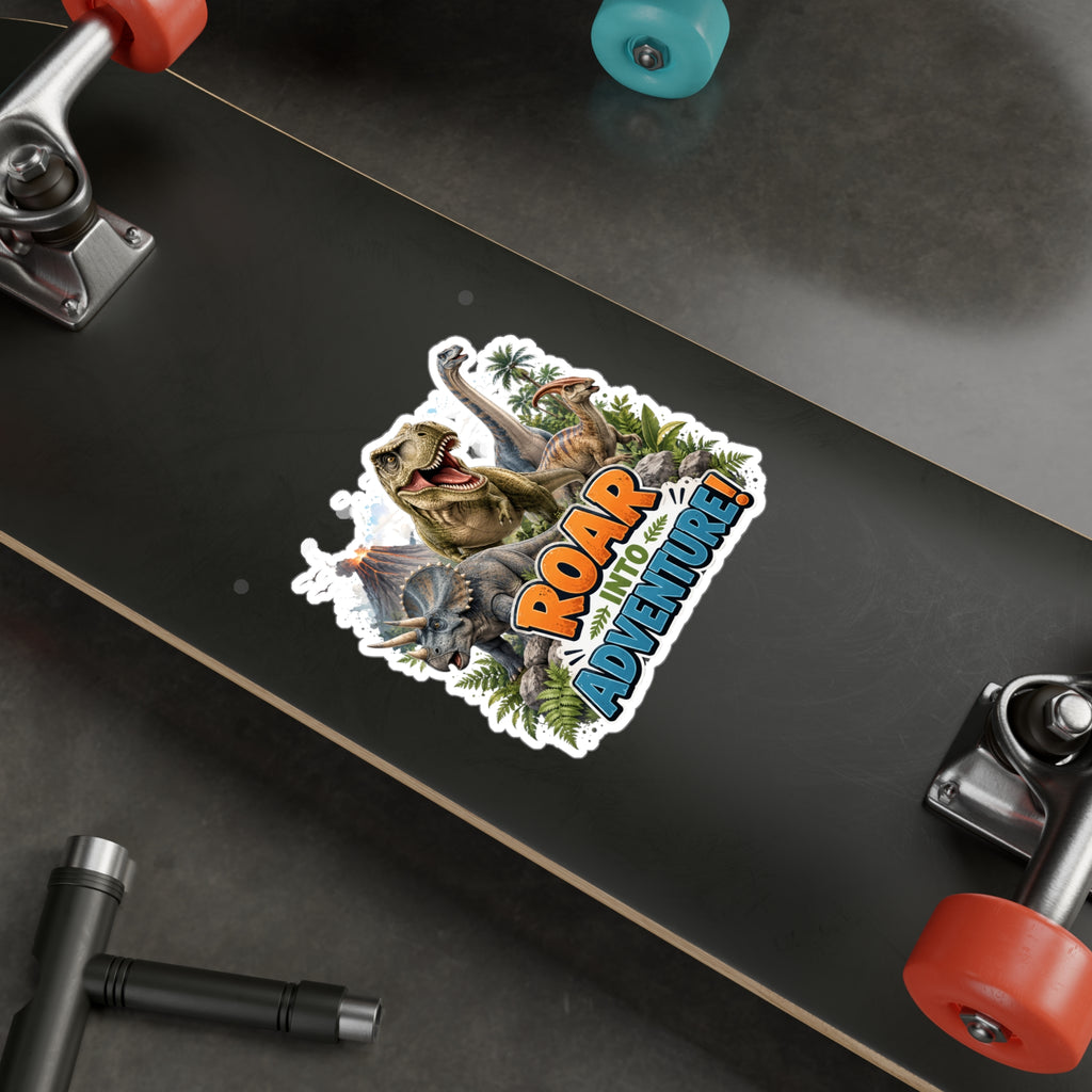 Roar Into Adventure! Dinosaur Kiss-Cut Vinyl Sticker
