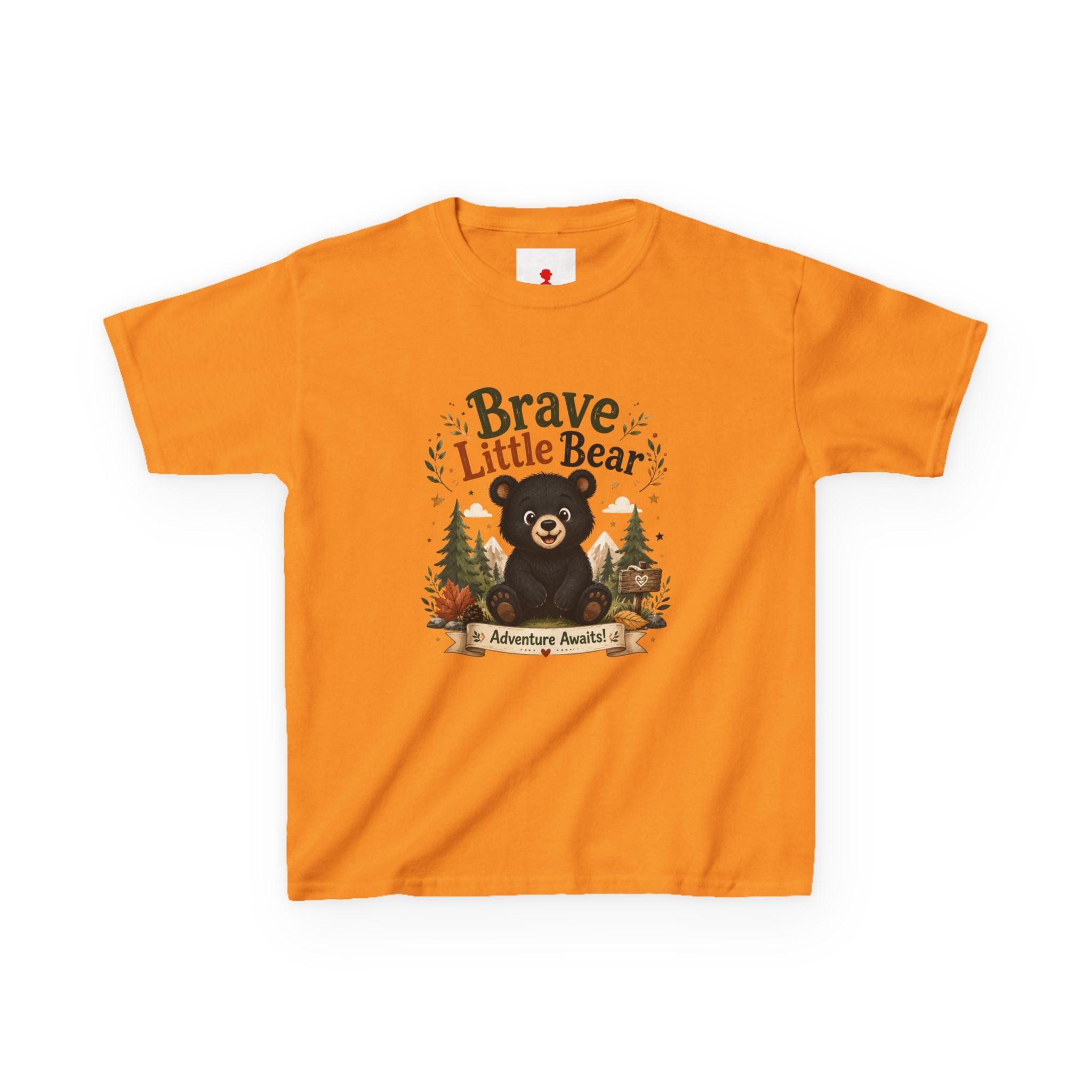 Kids Tee — "Brave Little Bear" Adventure Graphic Shirt