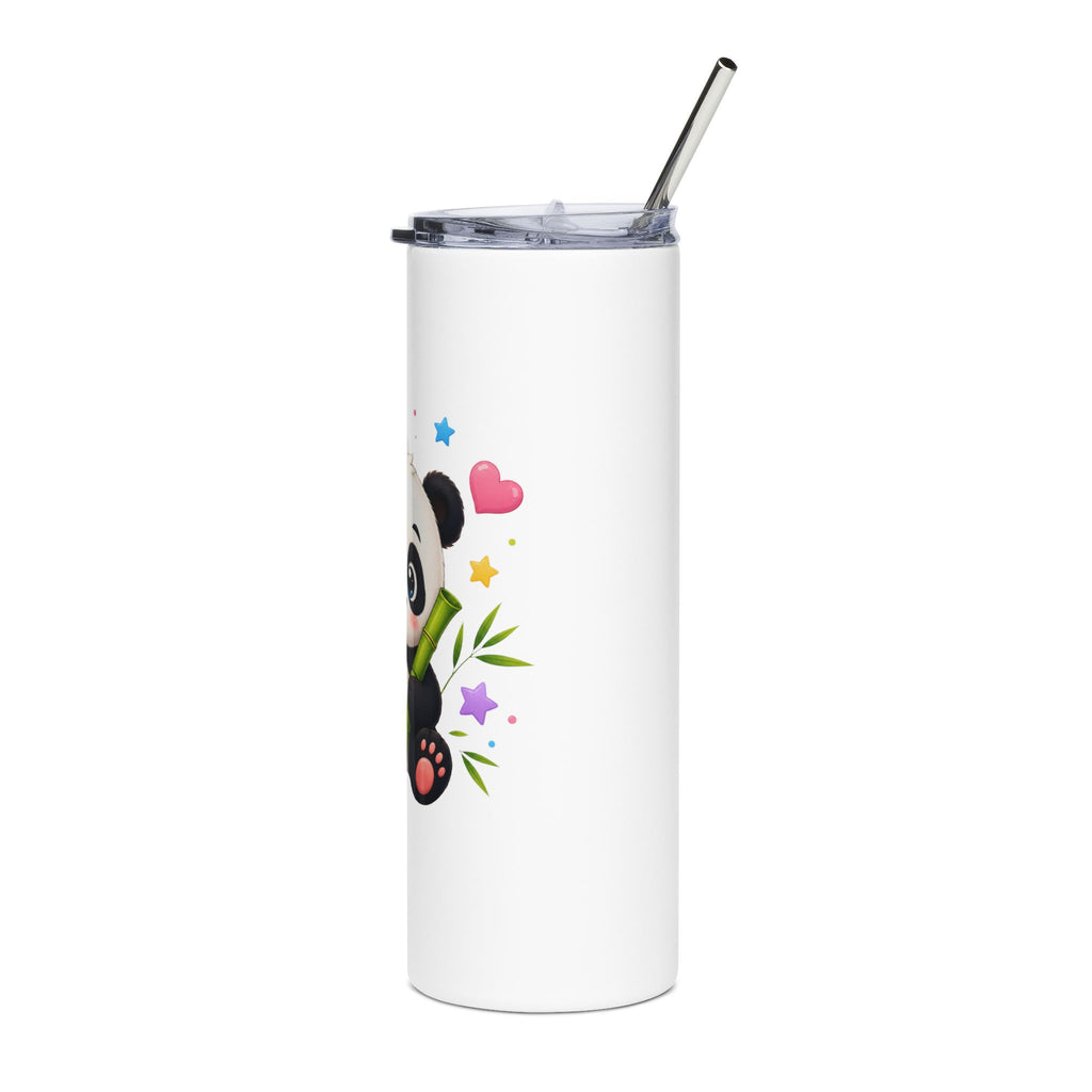 Cute Panda Bamboo 20oz Stainless Steel Tumbler — Insulated Travel Cup