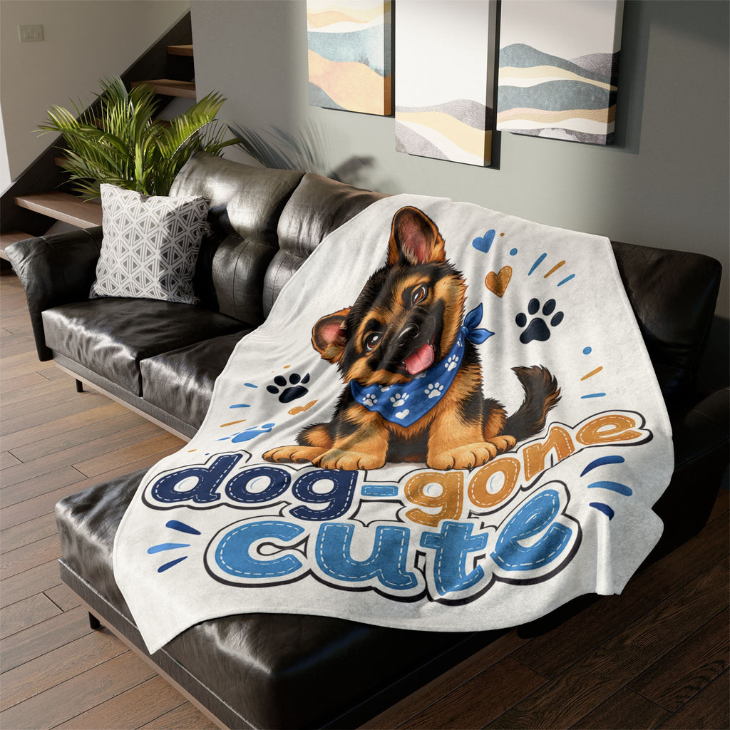 Dog-Gone Cute Puppy Blanket — Adorable German Shepherd Throw for Dog Lovers