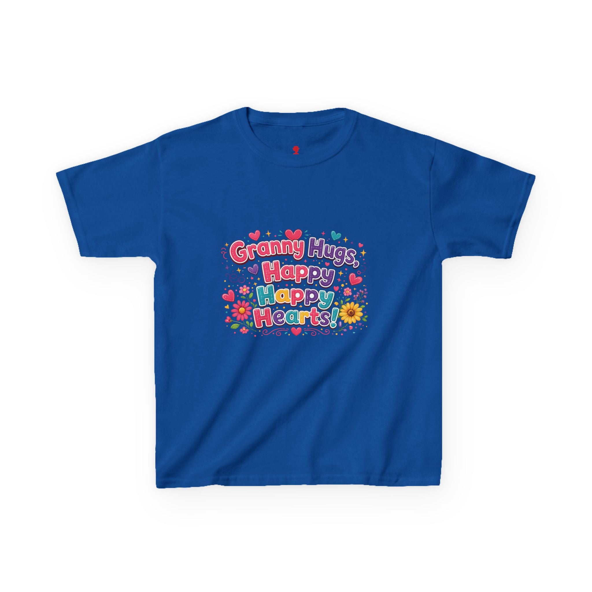 Granny Hugs Happy Hearts Kids Tee | Colorful Floral Kids Shirt