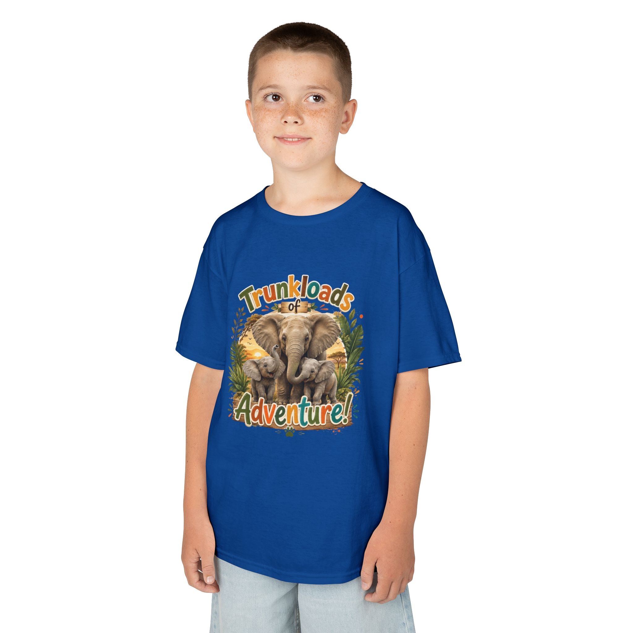 Kids Tee - "Trunkloads of Adventure" Elephant Graphic