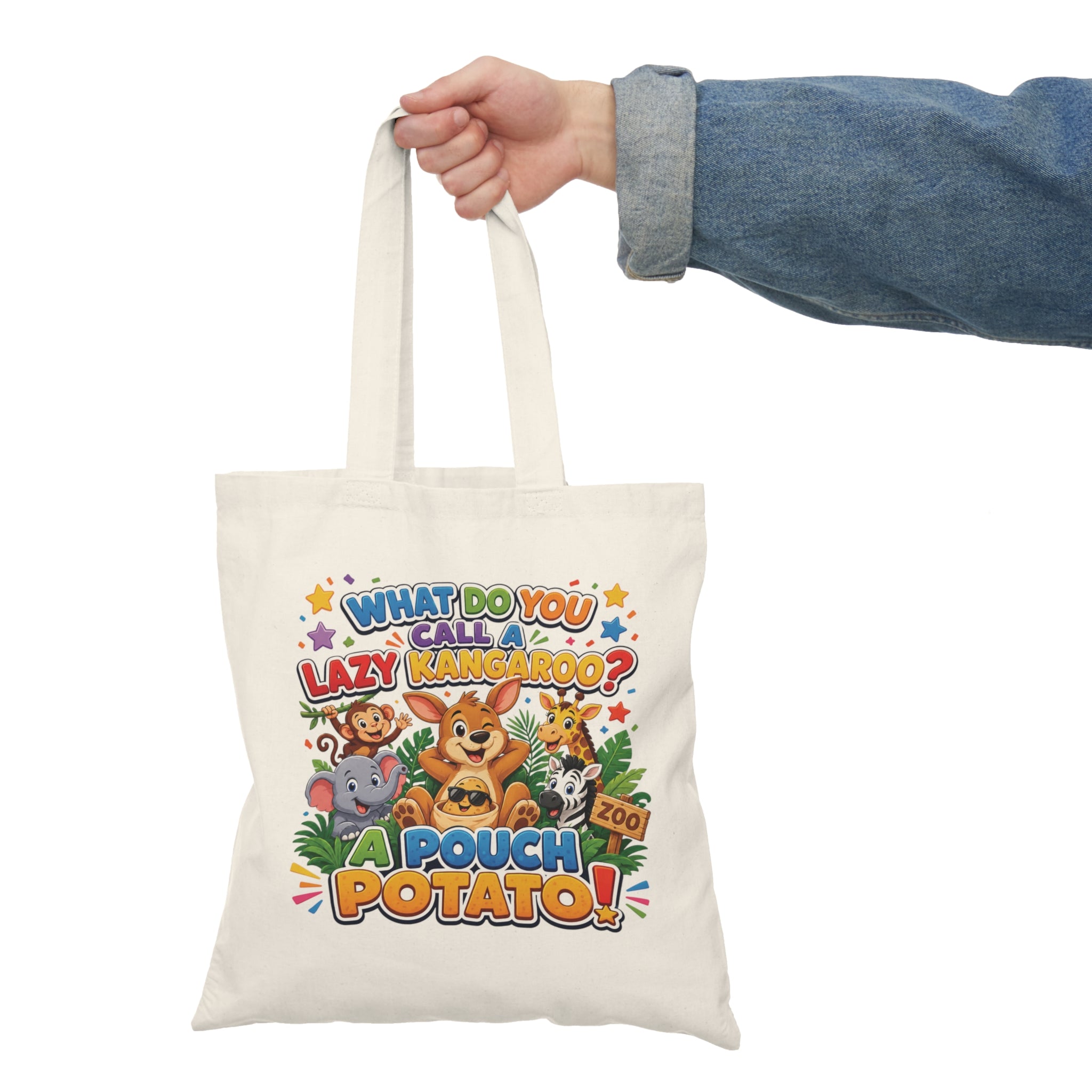 What Do You Call A Lazy Kangaroo? A Pouch Potato Tote Bag | Cute Animal Pun