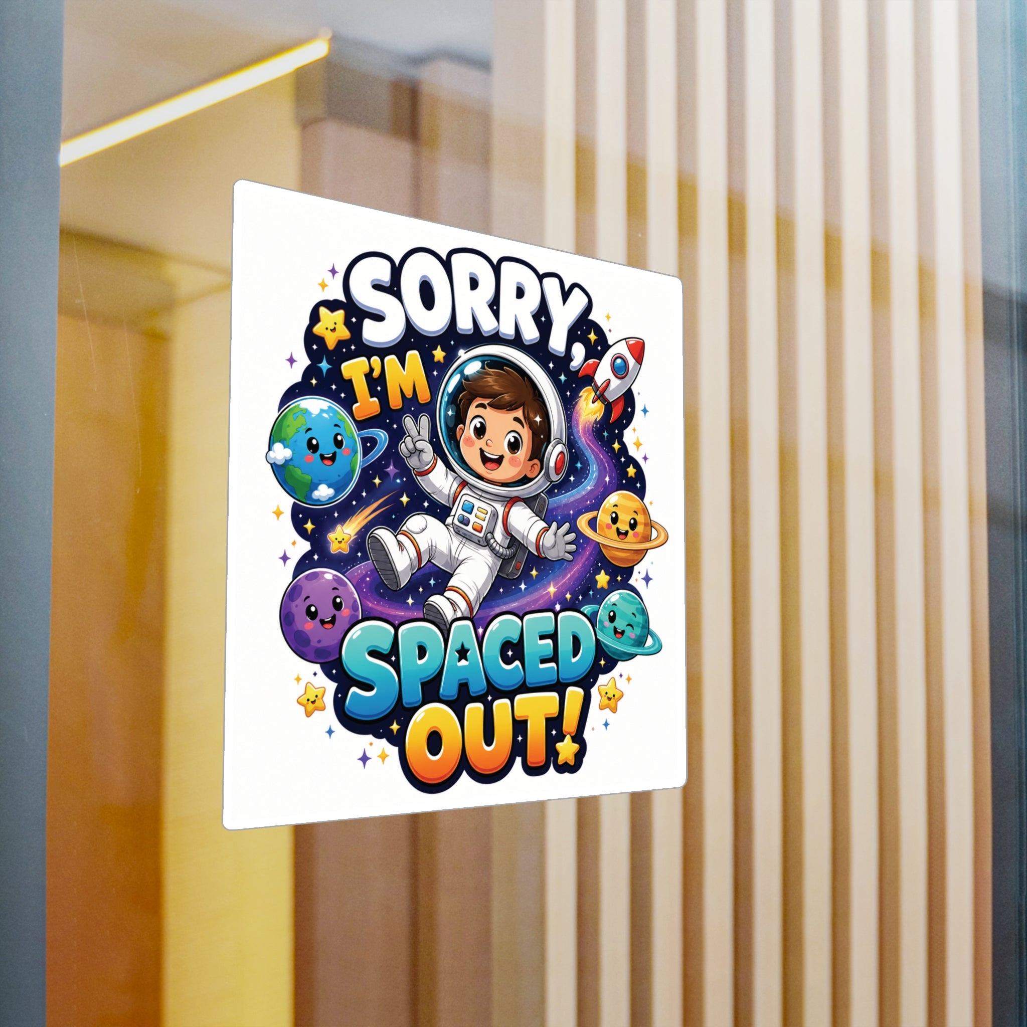Sorry I’m Spaced Out! Astronaut Kids Vinyl Sticker