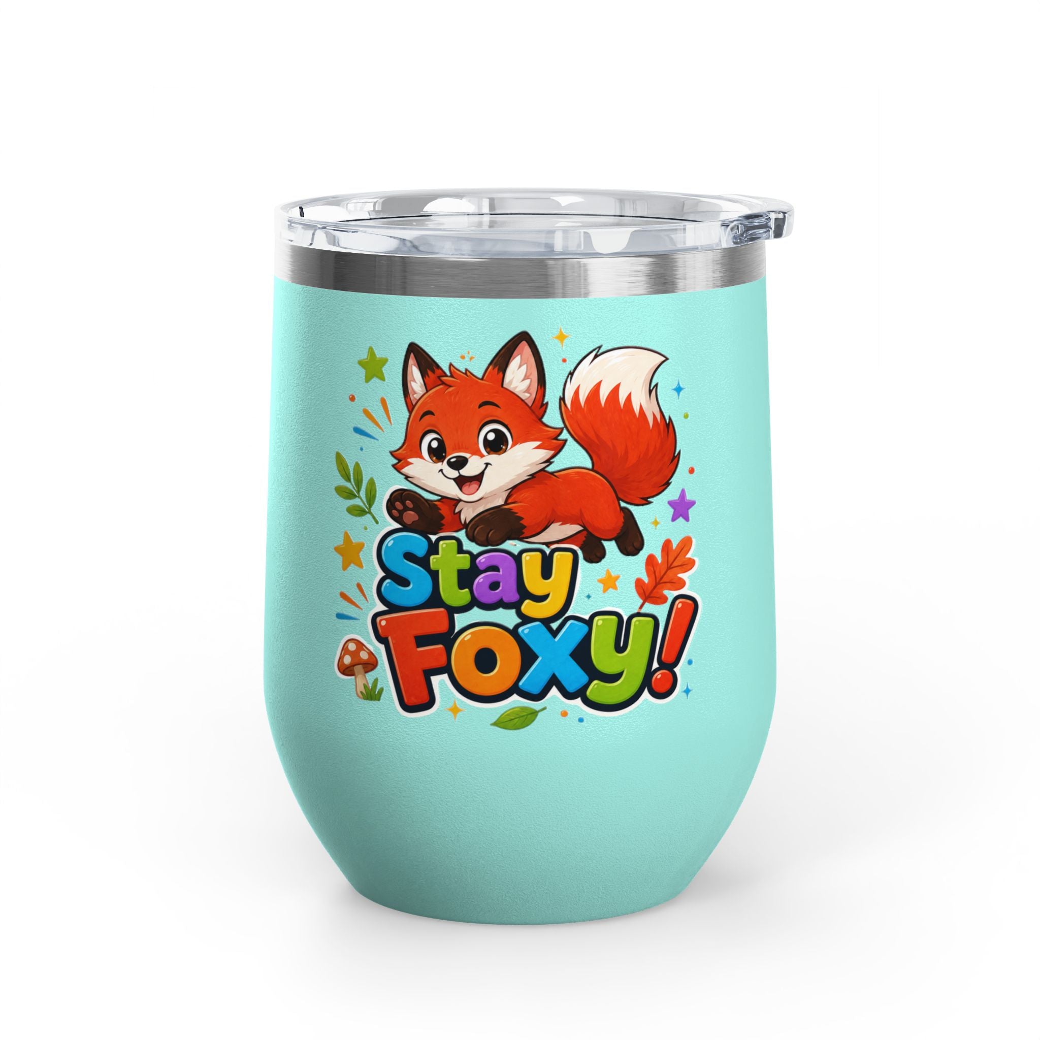Stay Foxy 12oz Tumbler — Cute Fox Insulated Cup
