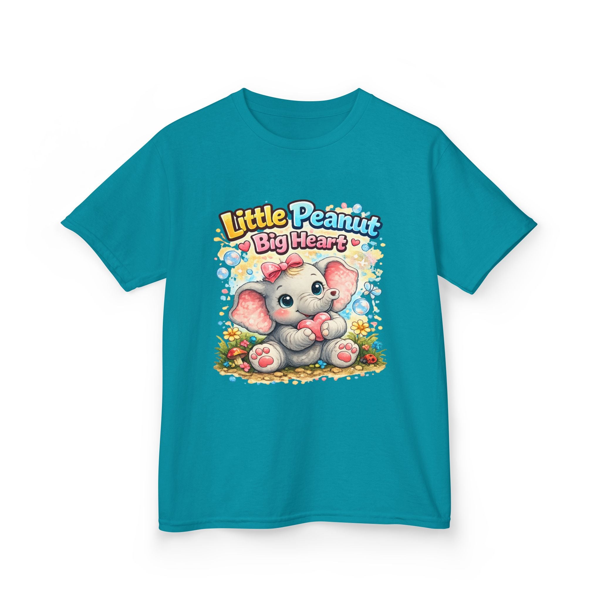 Kids Tee — "Little Peanut Big Heart" Cute Baby Elephant Shirt for Toddlers