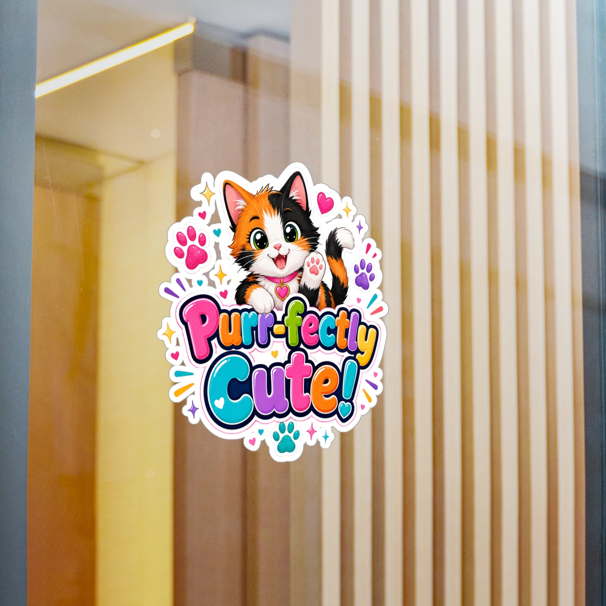 Purr-fectly Cute! Cat Kiss-Cut Vinyl Sticker