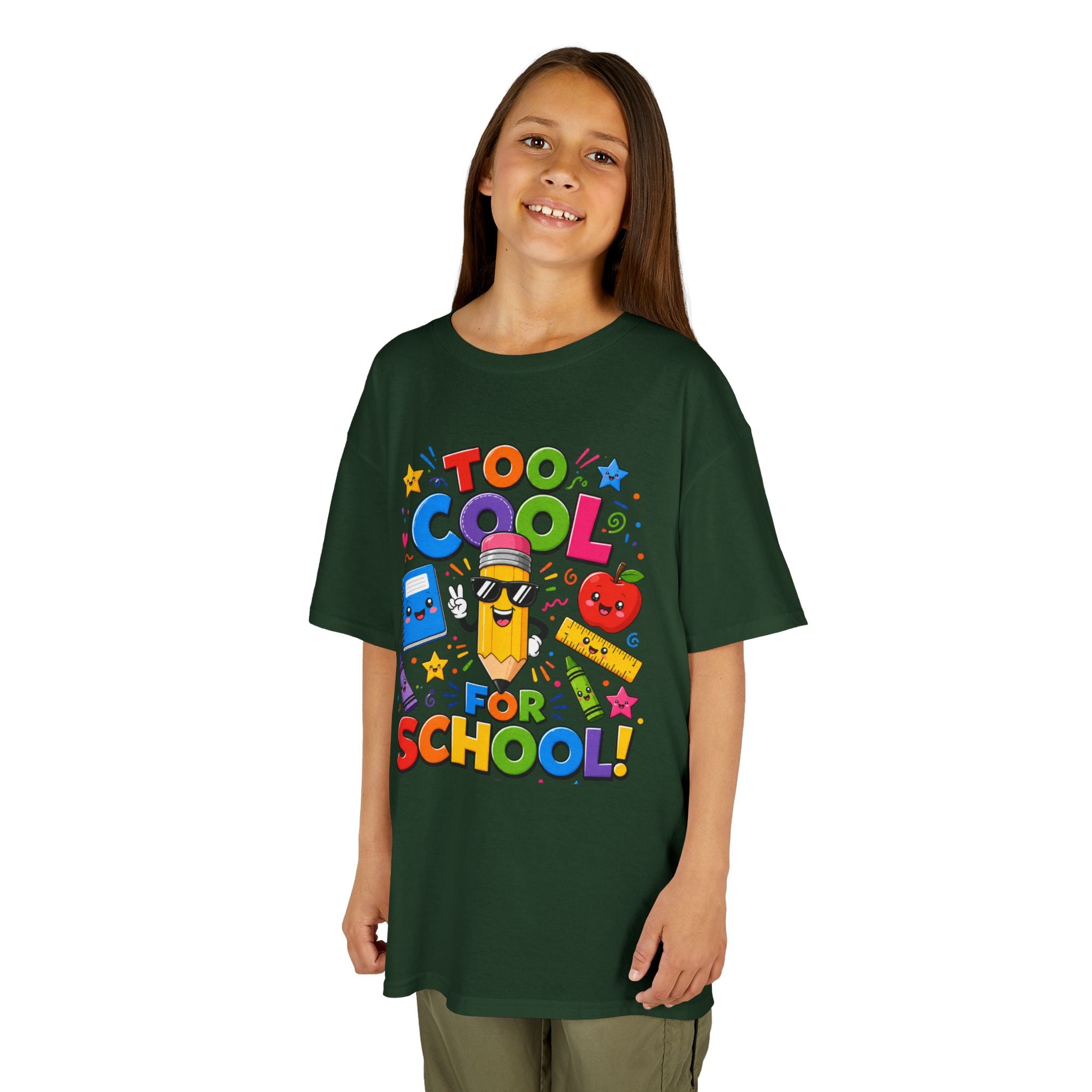 Too Cool For School Kids Tee | Cute Pencil School Supplies Back to School