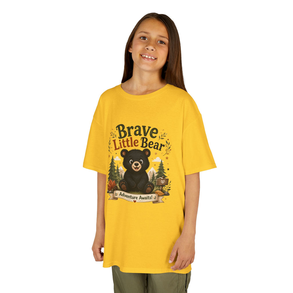 Kids Tee — "Brave Little Bear" Adventure Graphic Shirt