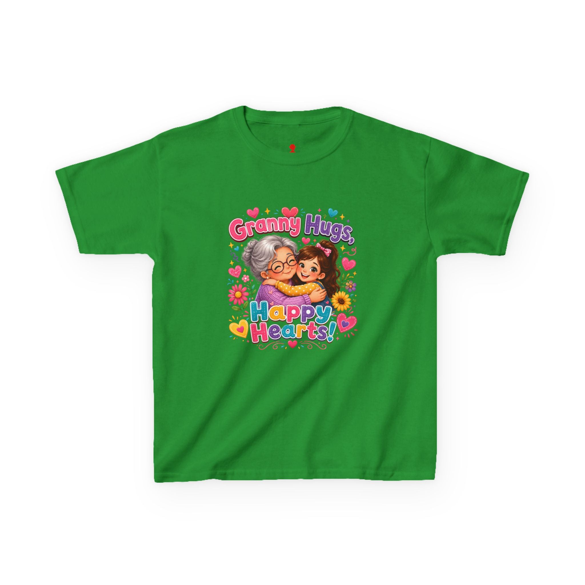 Granny Hugs Happy Hearts Tee | Grandma Grandchild Cute Illustration