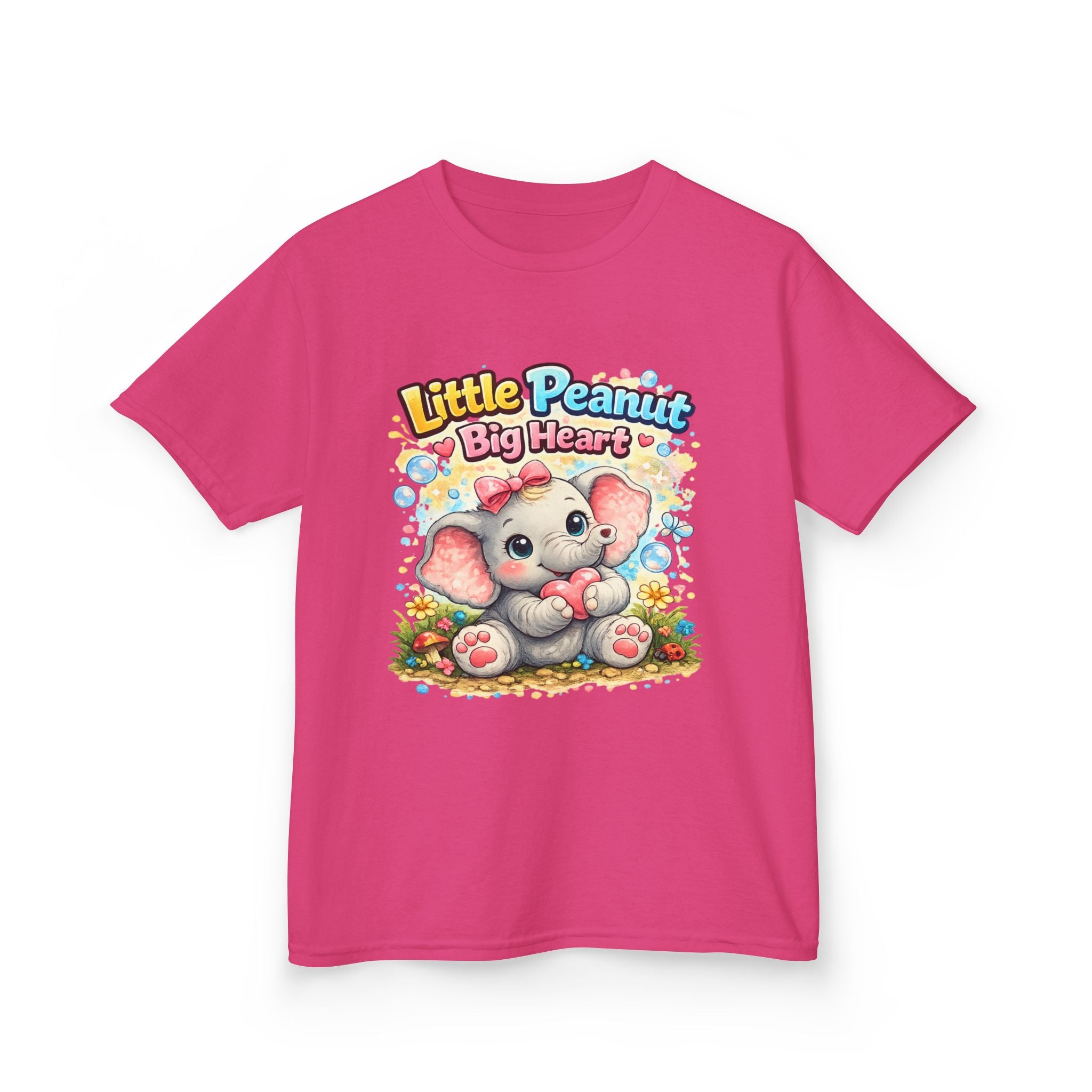 Kids Tee — "Little Peanut Big Heart" Cute Baby Elephant Shirt for Toddlers