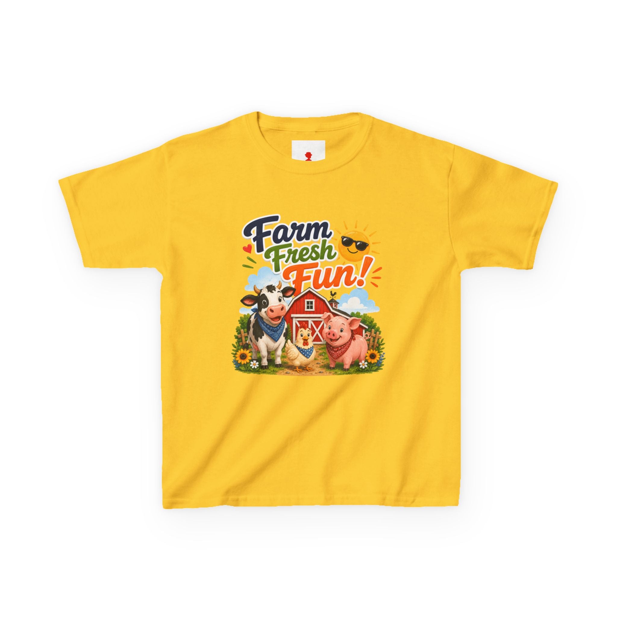 Kids Farm T-Shirt — "Farm Fresh Fun!" Cute Cow & Pig Toddler Tee