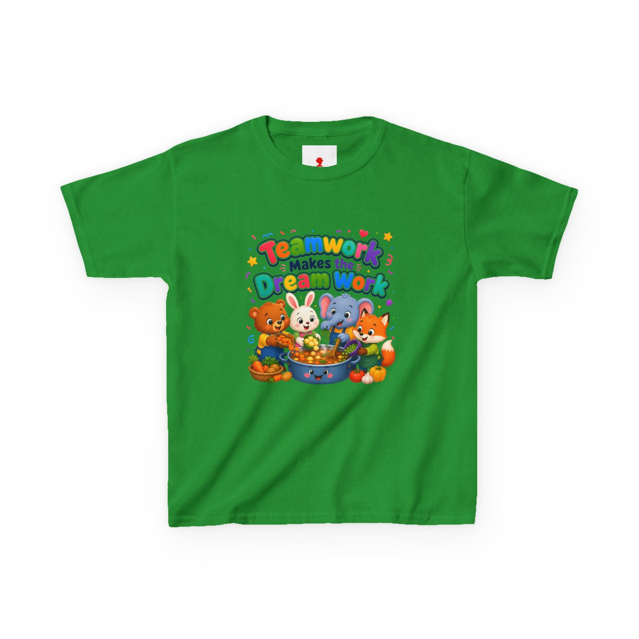 Kids Tee — “Teamwork Makes the Dream Work” Cute Animal Classroom Shirt