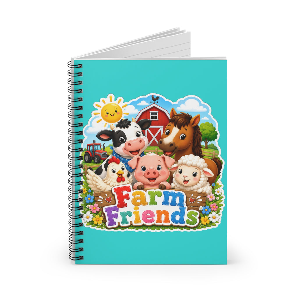 Farm Friends Spiral Notebook — Cute Kids Ruled-Lined Journal