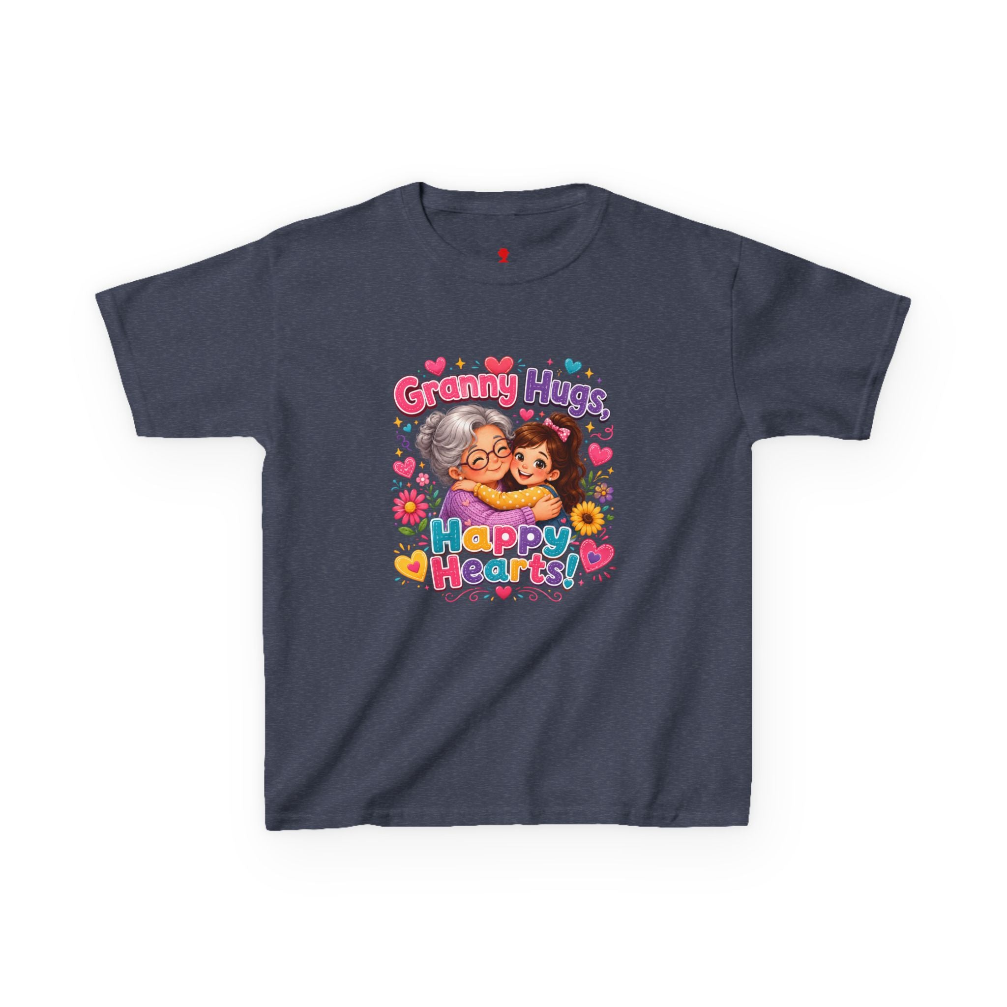 Granny Hugs Happy Hearts Tee | Grandma Grandchild Cute Illustration