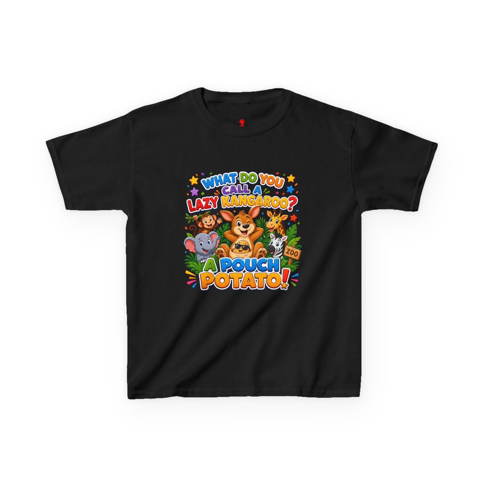 Lazy Kangaroo Pouch Potato Kids T-Shirt | Cute Animal Nursery Tee