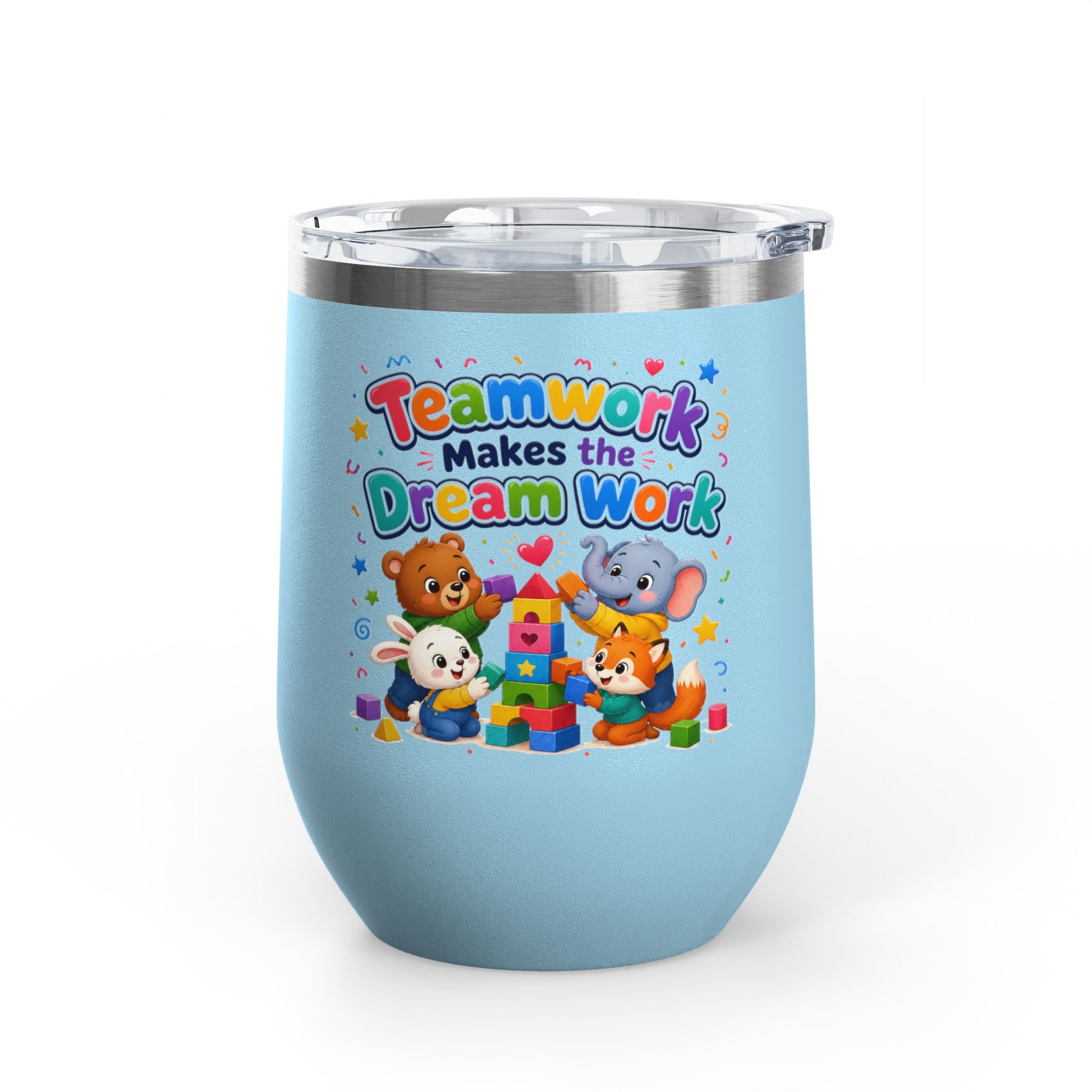 "Teamwork Makes the Dream Work" Kids Animal Stack 12oz