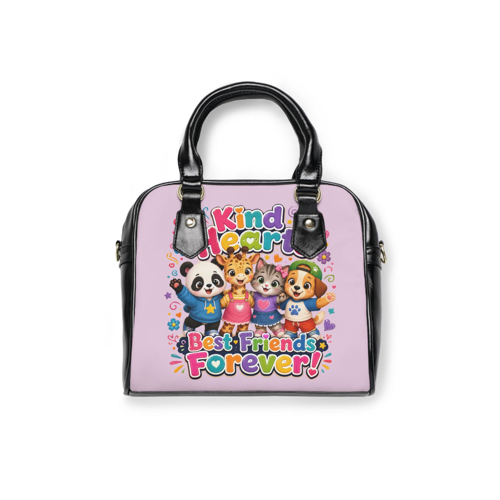 Shoulder Handbag — Cute "Kind Heart, Best Friends Forever" Kids Cartoon Tote
